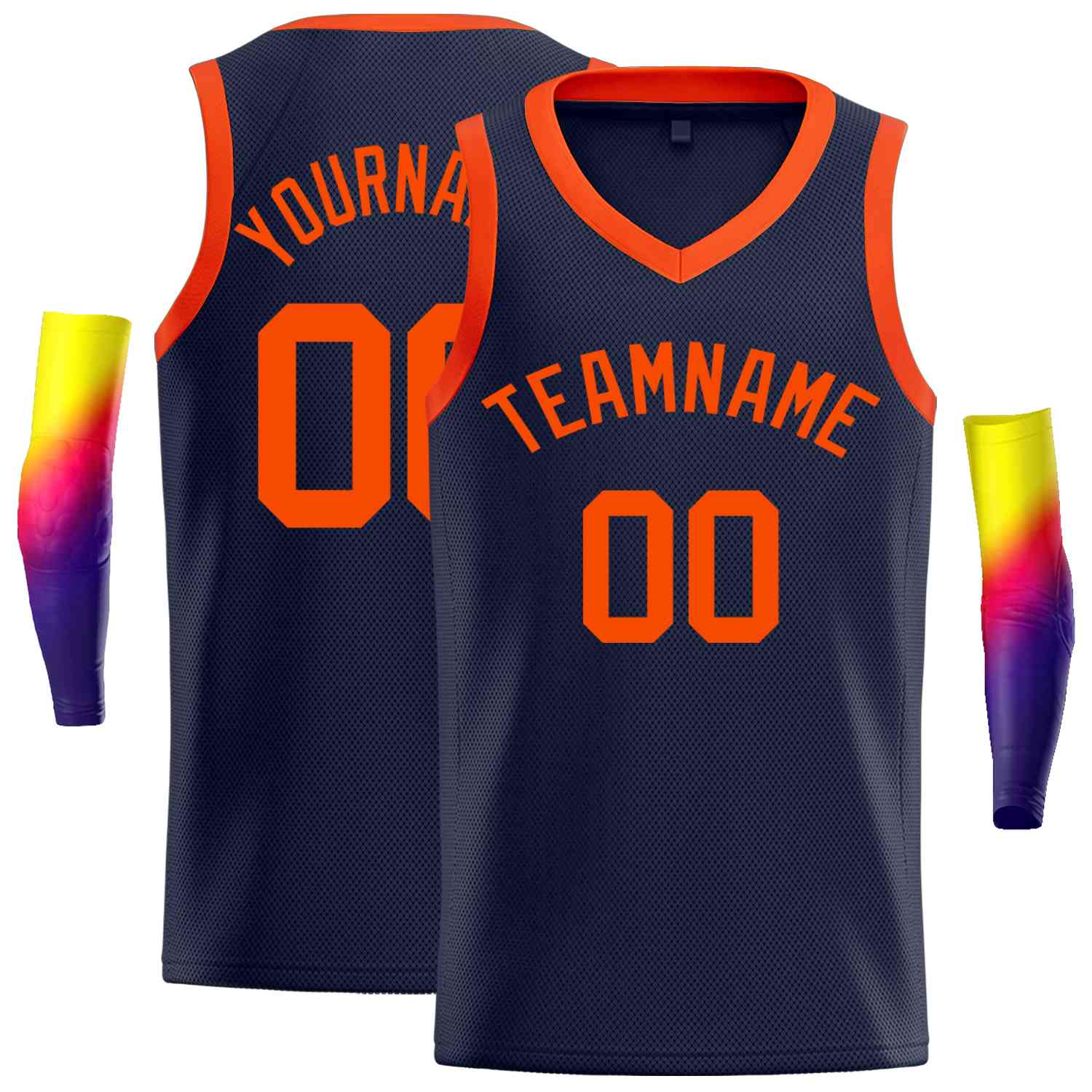Benutzerdefiniertes Orange-Classic Tops Herren-Freizeit-Basketballtrikot