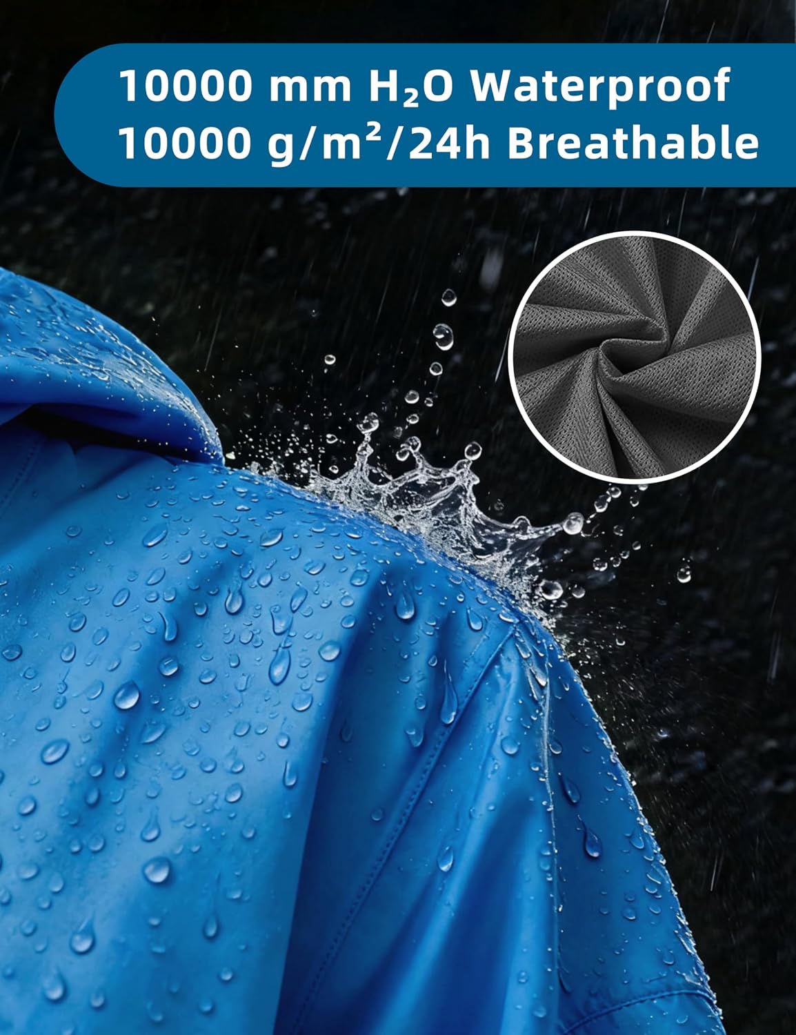 Women's Hooded Softshell Rain Jacket Waterproof Blue