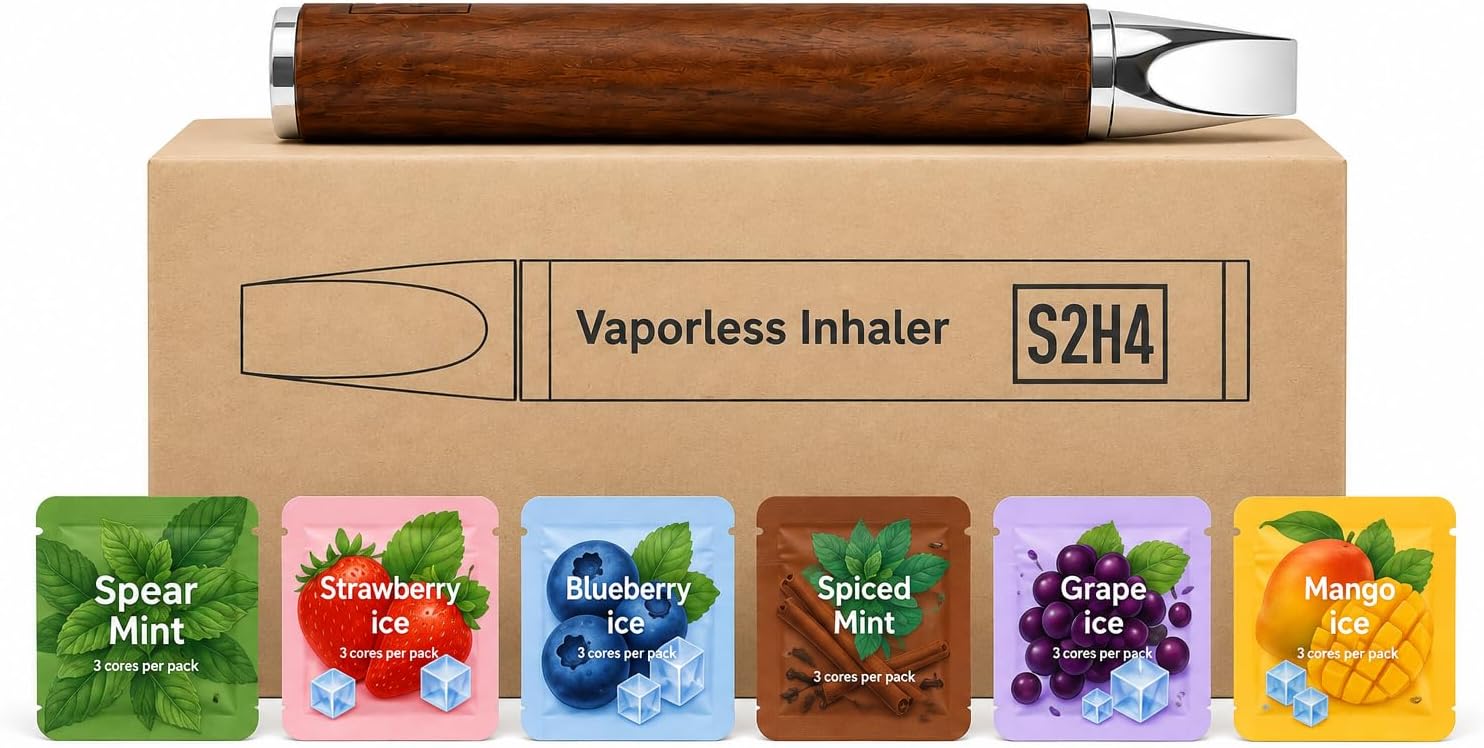 Portable Aroma Pen, 18 Cores, 6 Flavors, Wood Grain