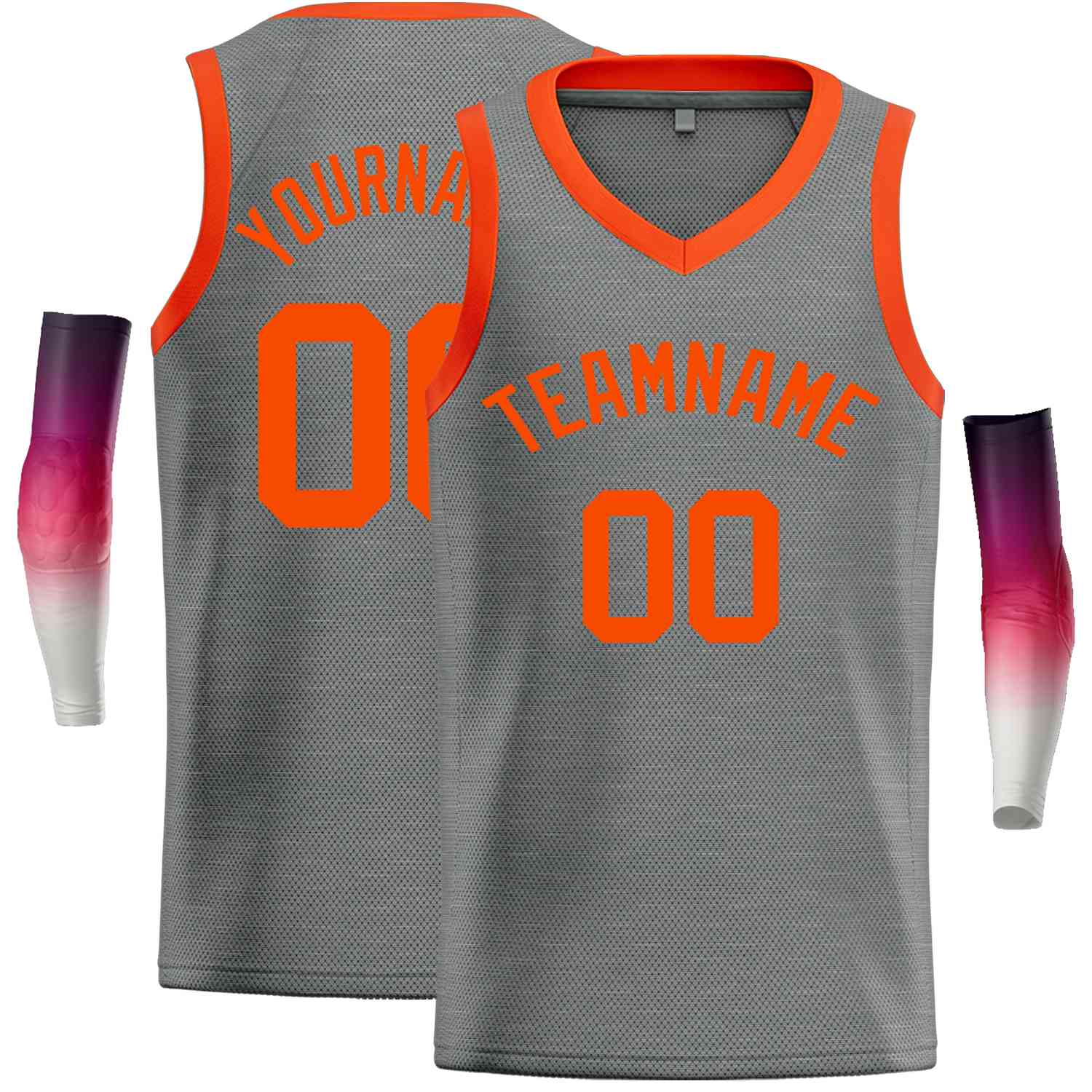 Benutzerdefiniertes Orange-Classic Tops Herren-Freizeit-Basketballtrikot