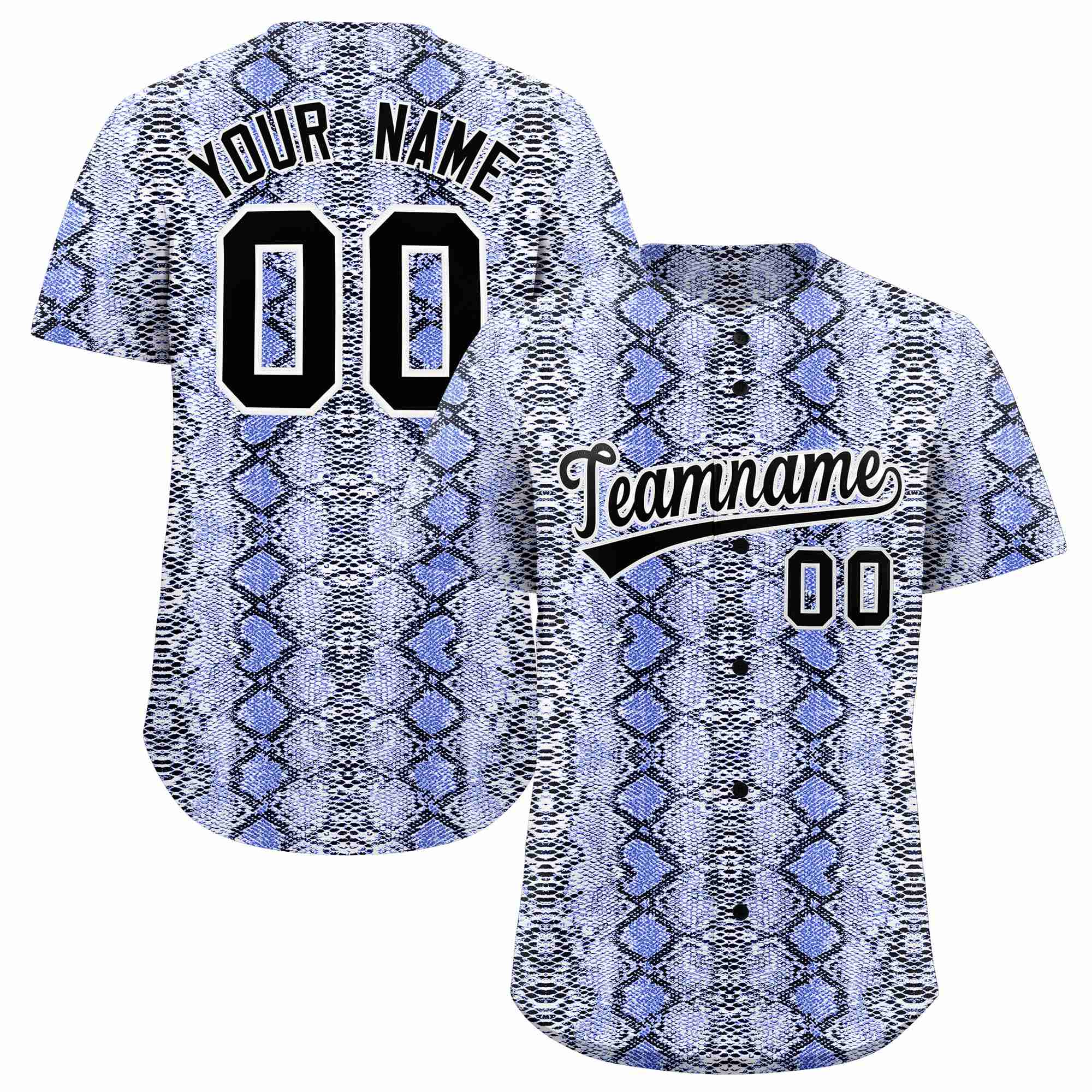 Benutzerdefiniertes authentisches Baseball-Trikot mit mehrfarbigem Schlangenledermuster