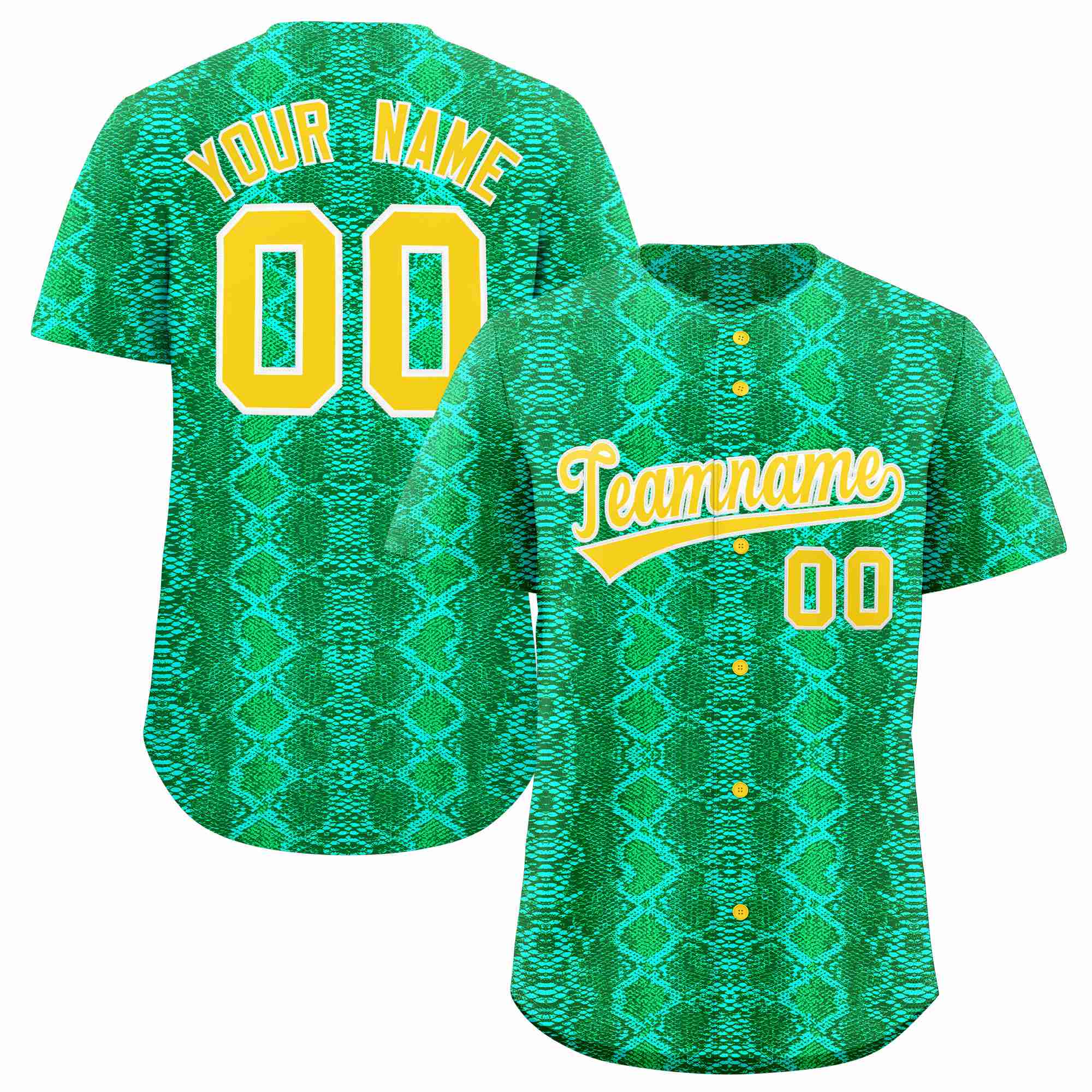 Benutzerdefiniertes authentisches Baseball-Trikot mit mehrfarbigem Schlangenledermuster
