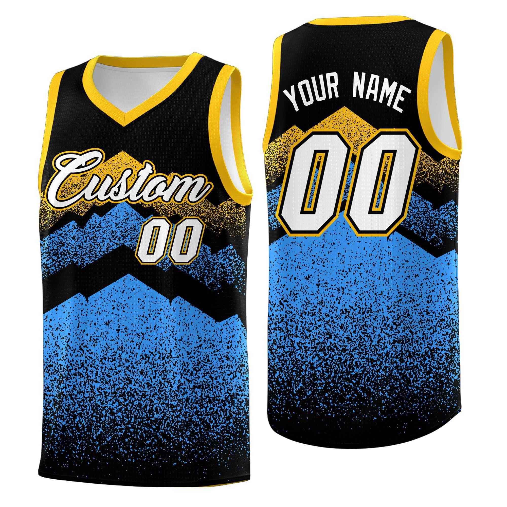 Benutzerdefiniertes Mountain Fade Drapable Gradient Fashion Uniform-Basketballtrikot