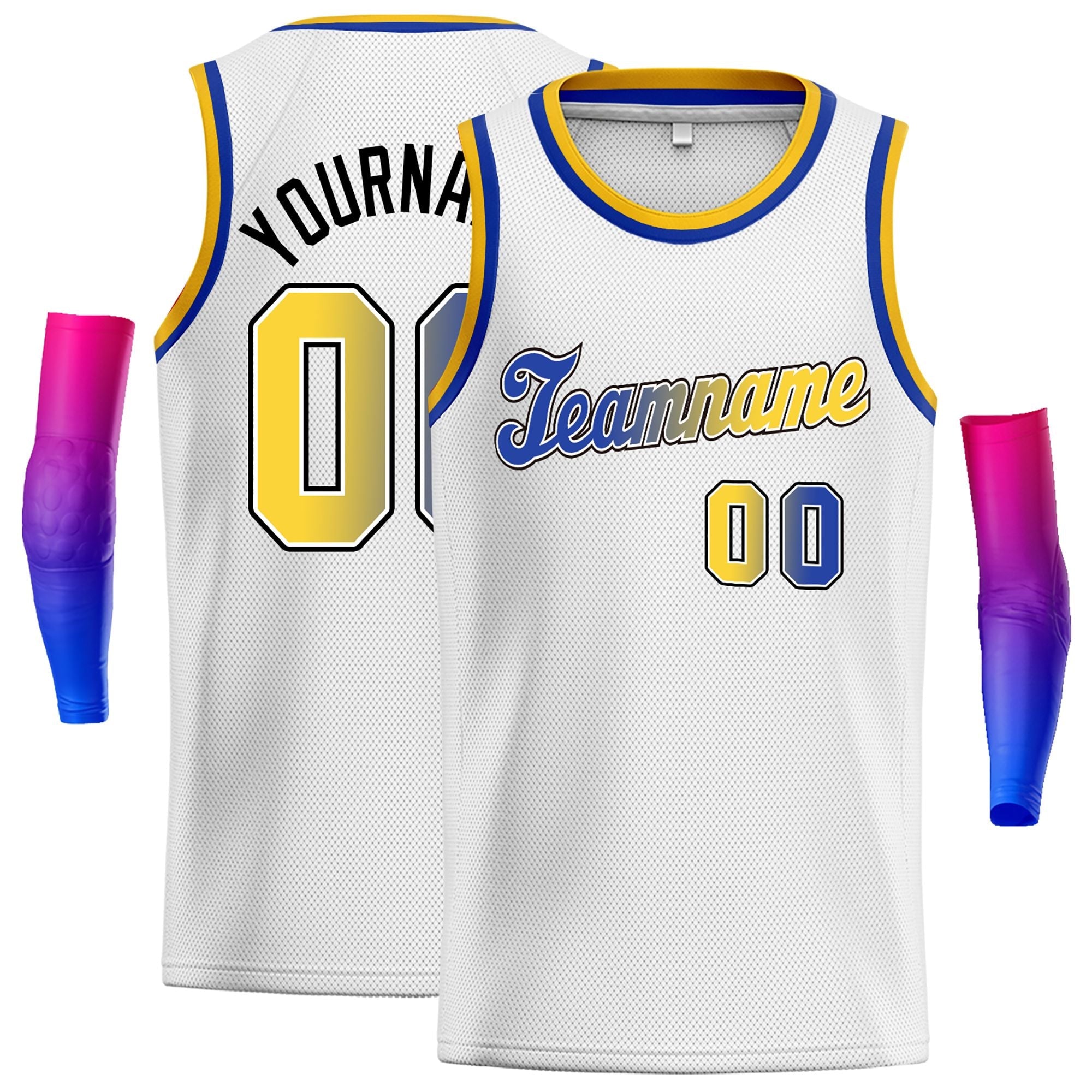 Benutzerdefinierte klassische Tops Schriftarten Farbverlauf Mode Tops Männer Casual Basketball Jersey