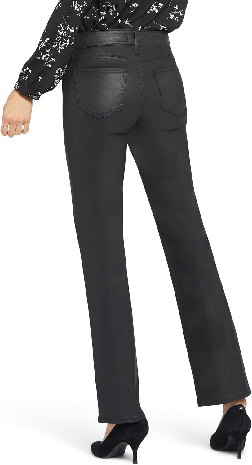 Women's Black Straight Leg Jeans Mid Rise