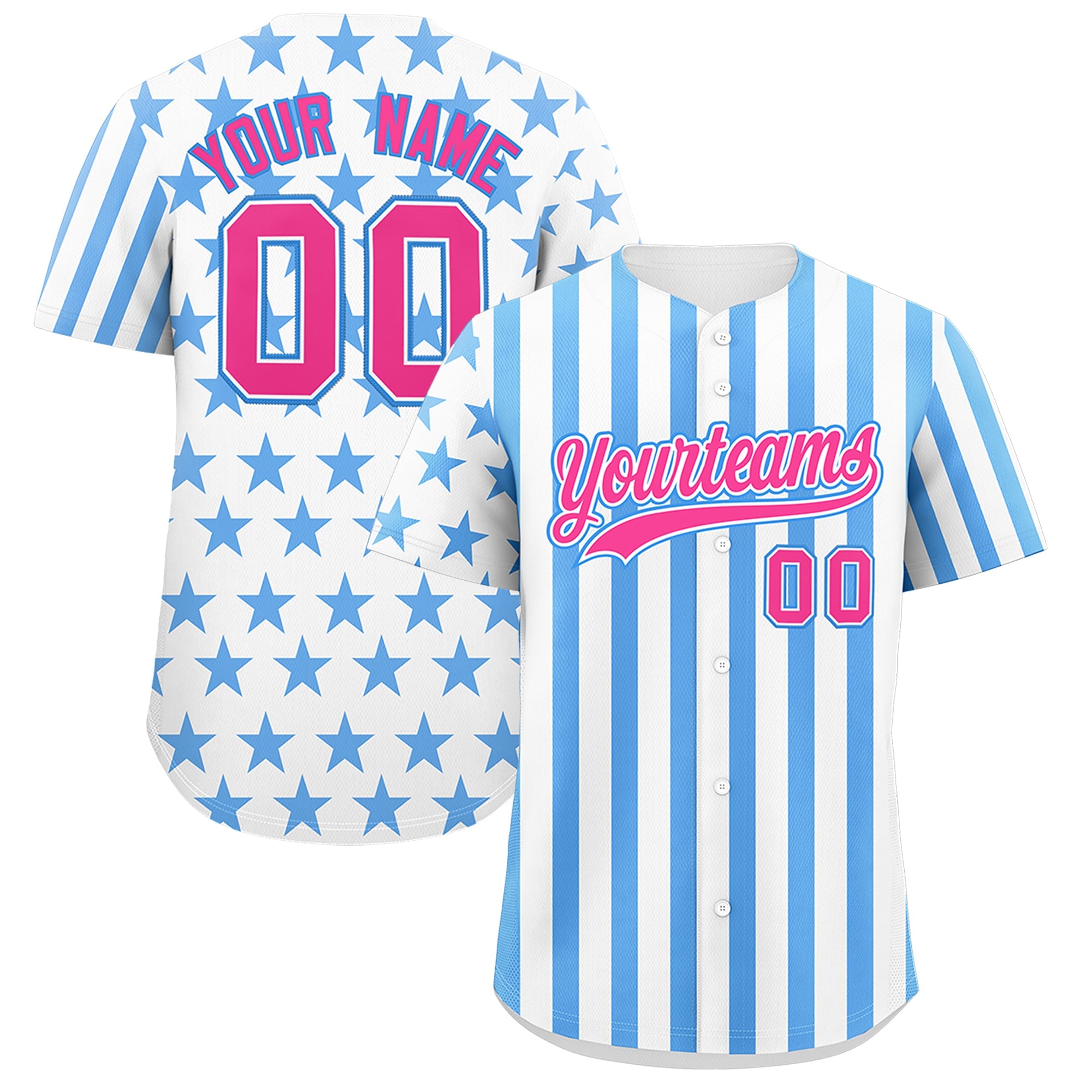 Benutzerdefiniertes Graffiti-Muster-Baseball-Trikot mit amerikanischer Flagge