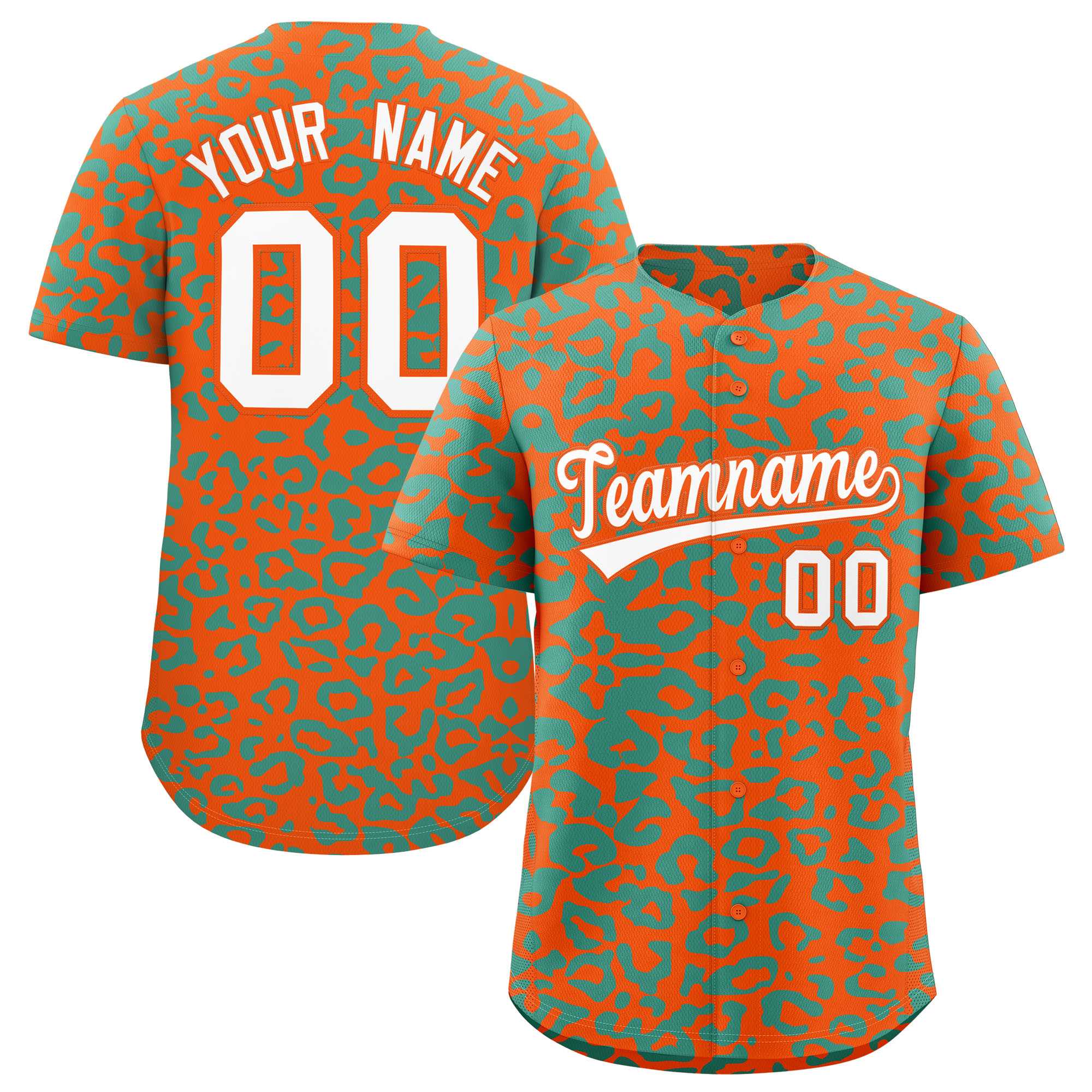 Authentisches Baseball-Trikot mit individuell gestaltetem Leopardenmuster