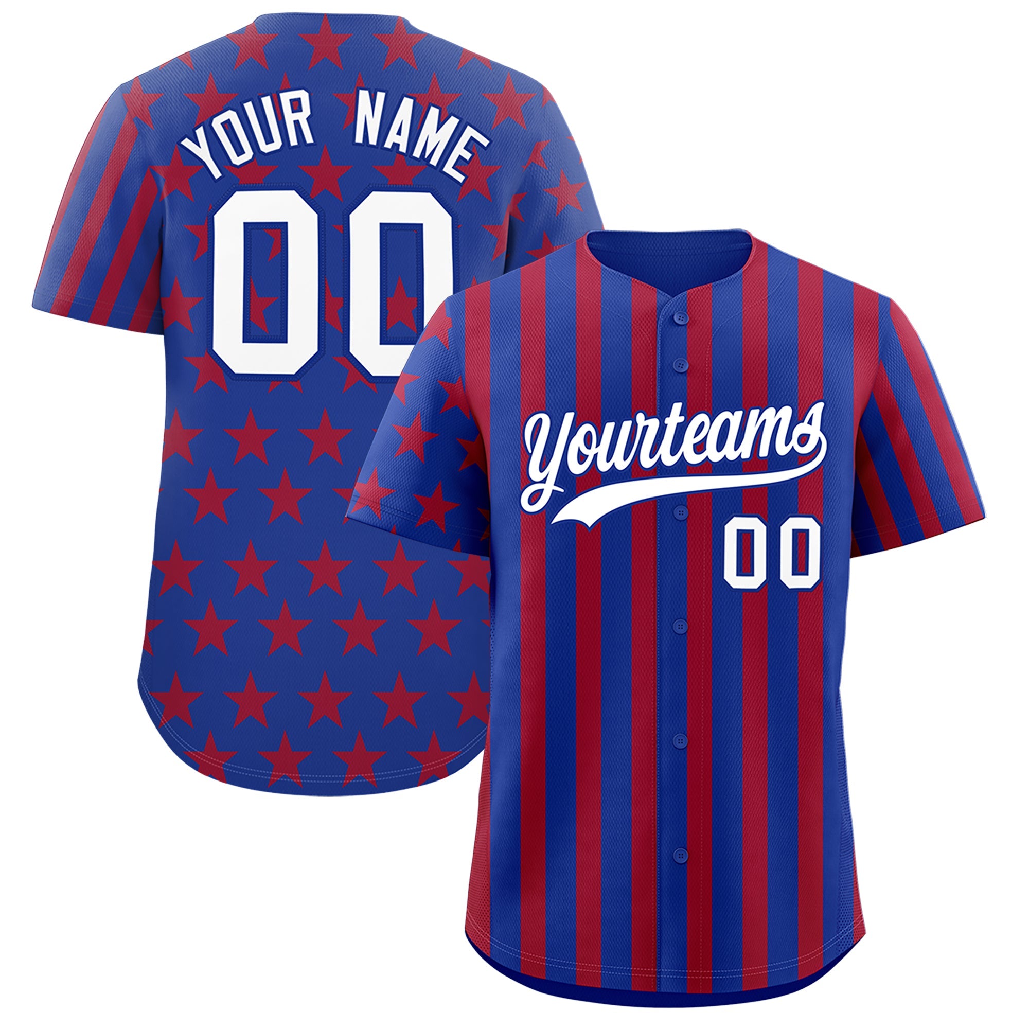 Benutzerdefiniertes Graffiti-Muster-Baseball-Trikot mit amerikanischer Flagge