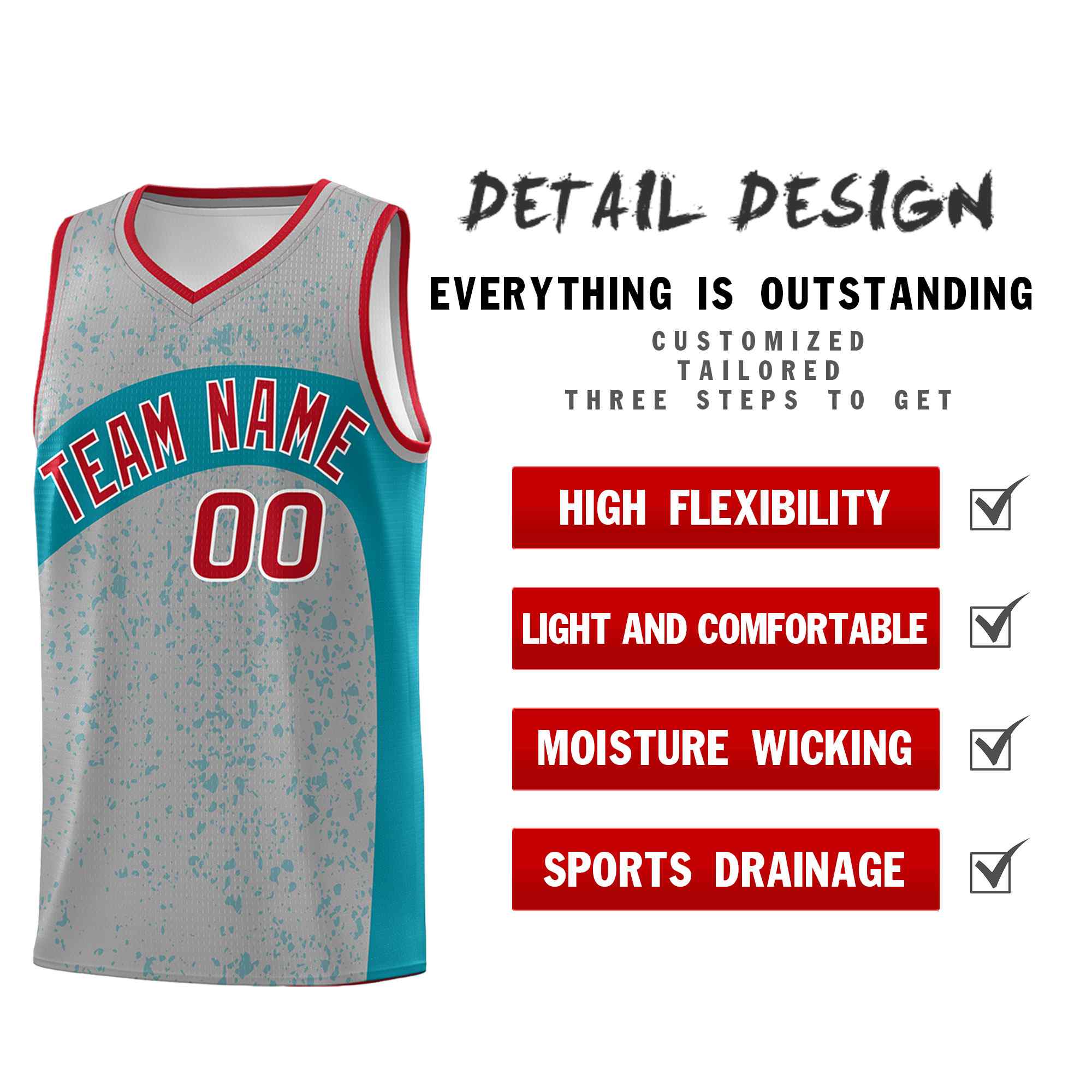 Benutzerdefiniertes Punkt-Graffiti-Muster, unregelmäßige Teamnamen, Sportuniform-Basketballtrikot