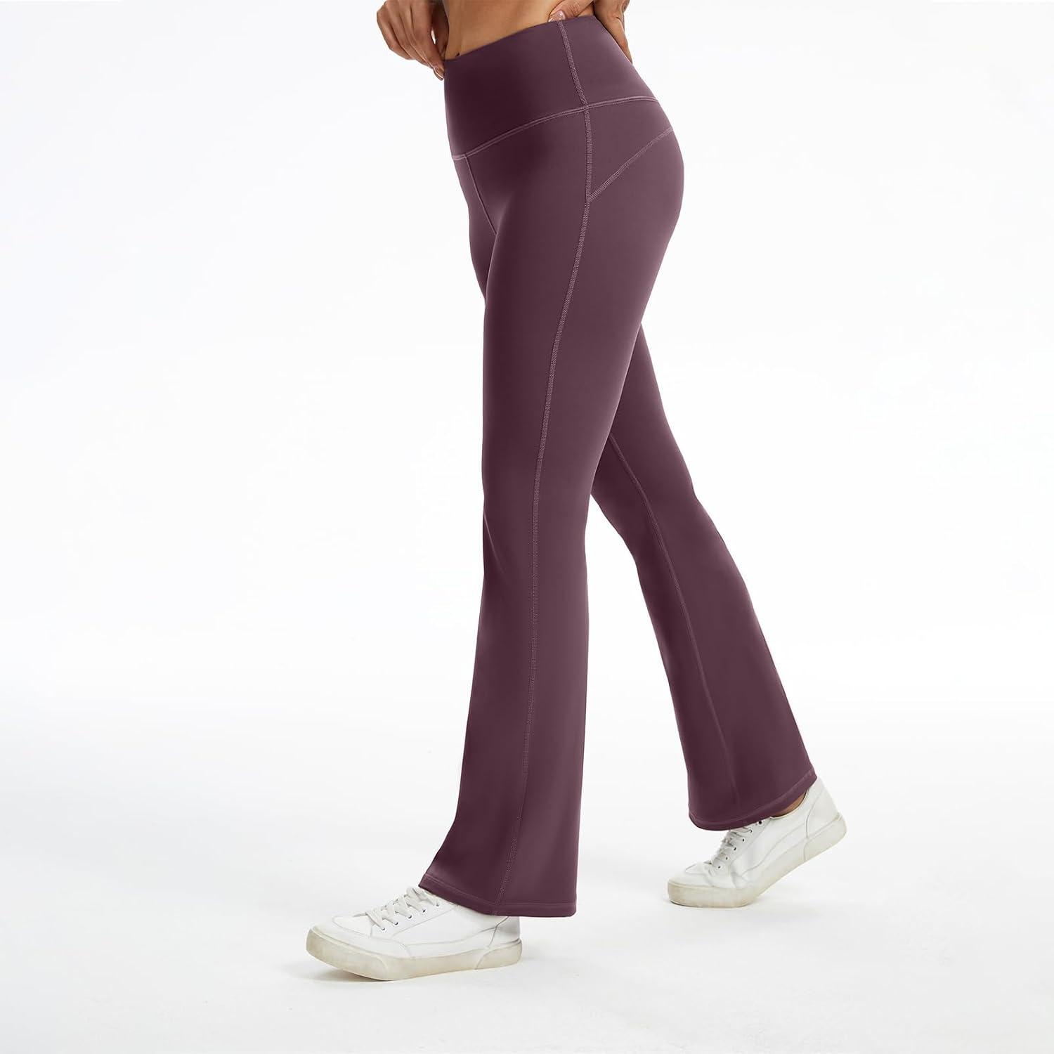 Women's High Waisted Bootcut Yoga Pants Flare Mauve