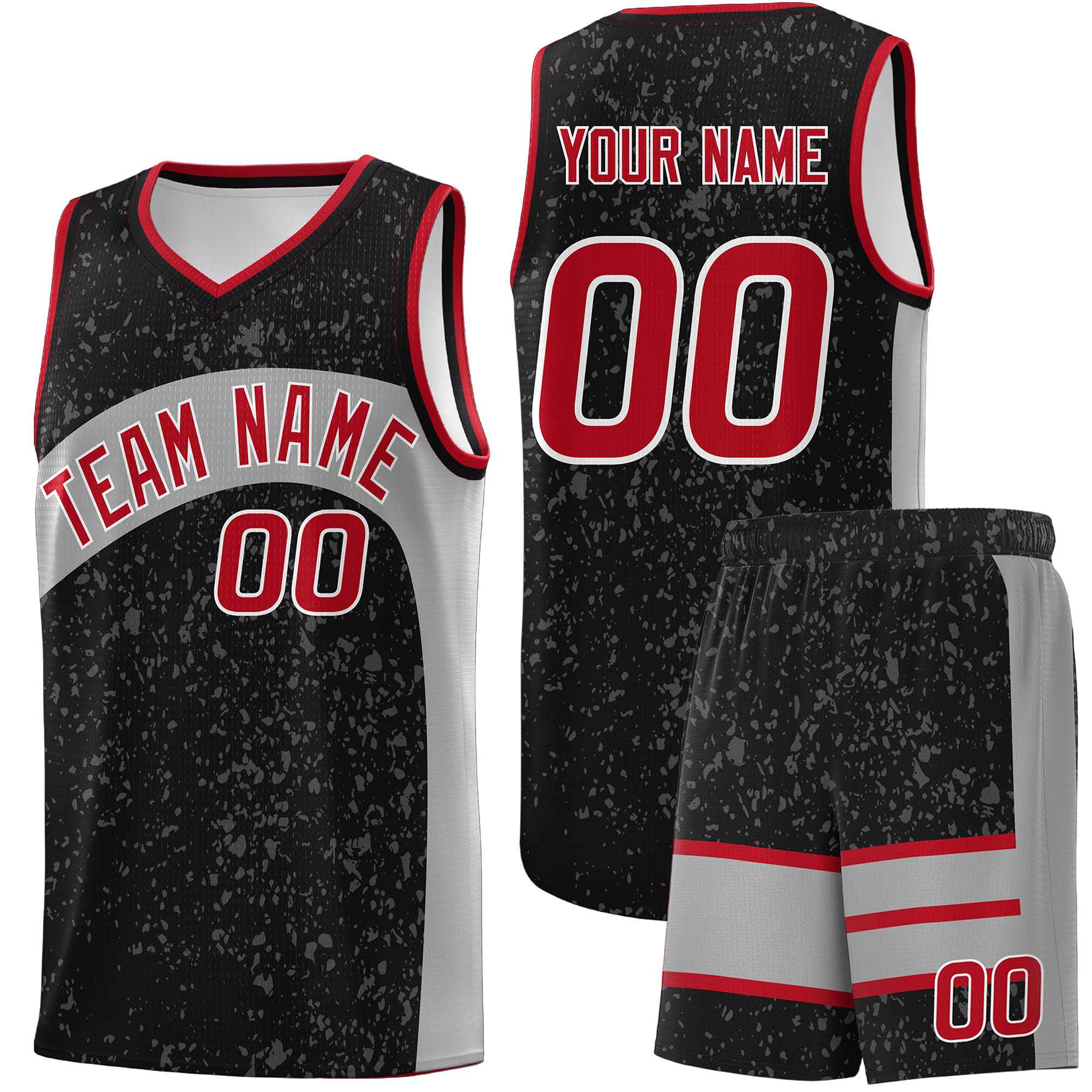 Benutzerdefiniertes Punkt-Graffiti-Muster, unregelmäßige Teamnamen, Sportuniform-Basketballtrikot