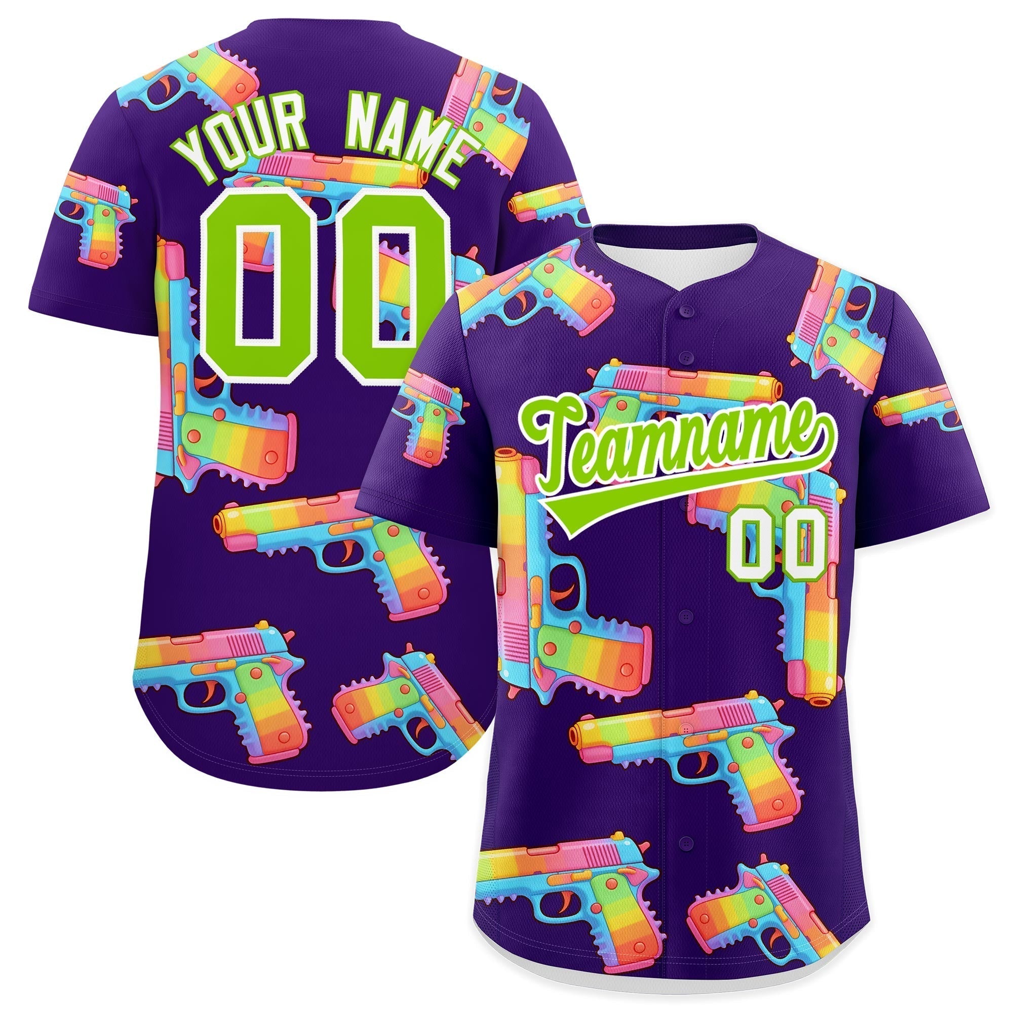 Individuelles, mit Zucker überzogenes, leichtes Baseball-Trikot mit Feuerkraft-Graffiti-Muster