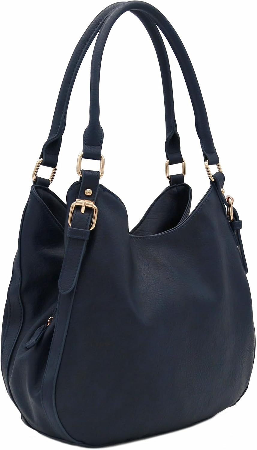 Women's Faux Leather Hobo Shoulder Bag Navy Purple