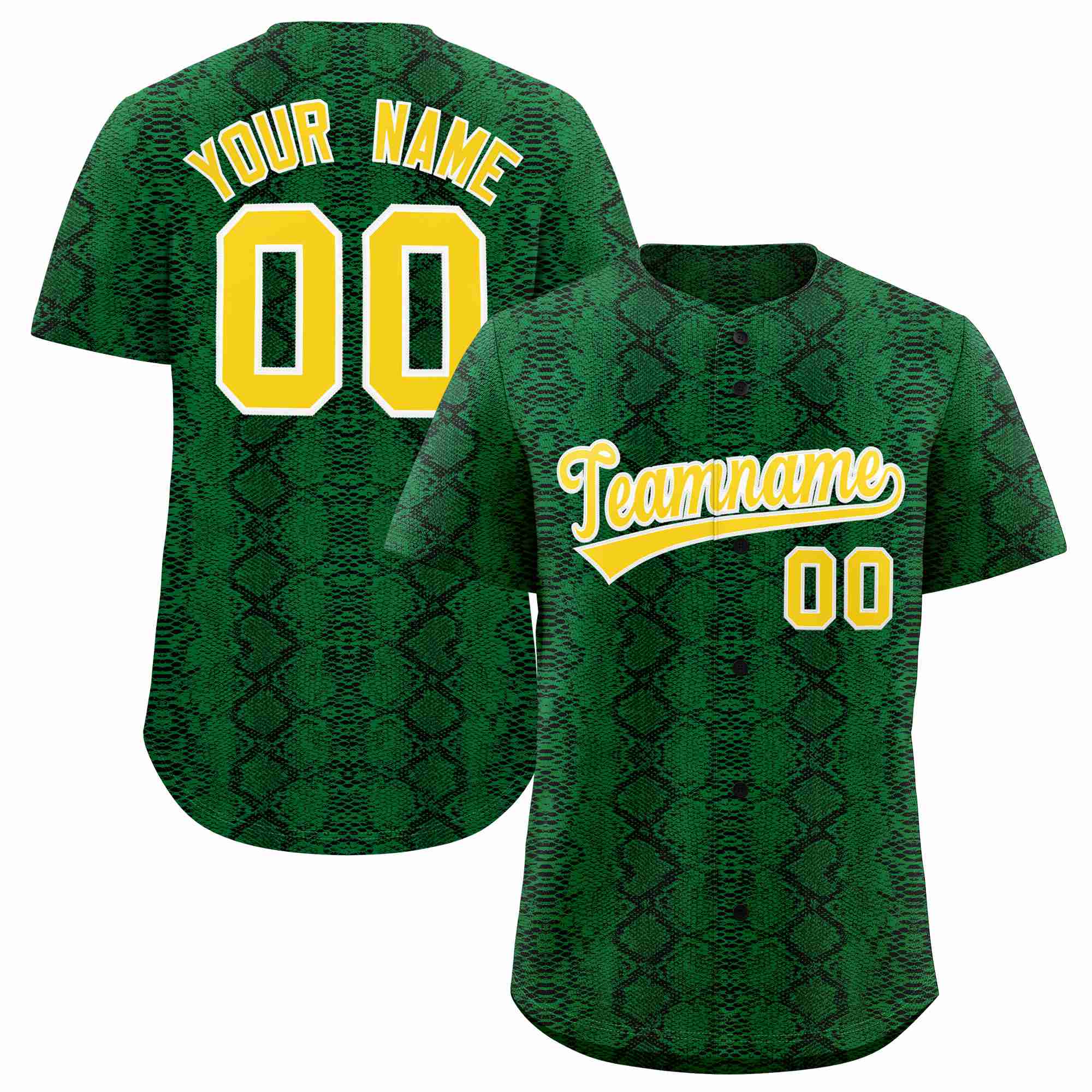 Benutzerdefiniertes authentisches Baseball-Trikot mit mehrfarbigem Schlangenledermuster