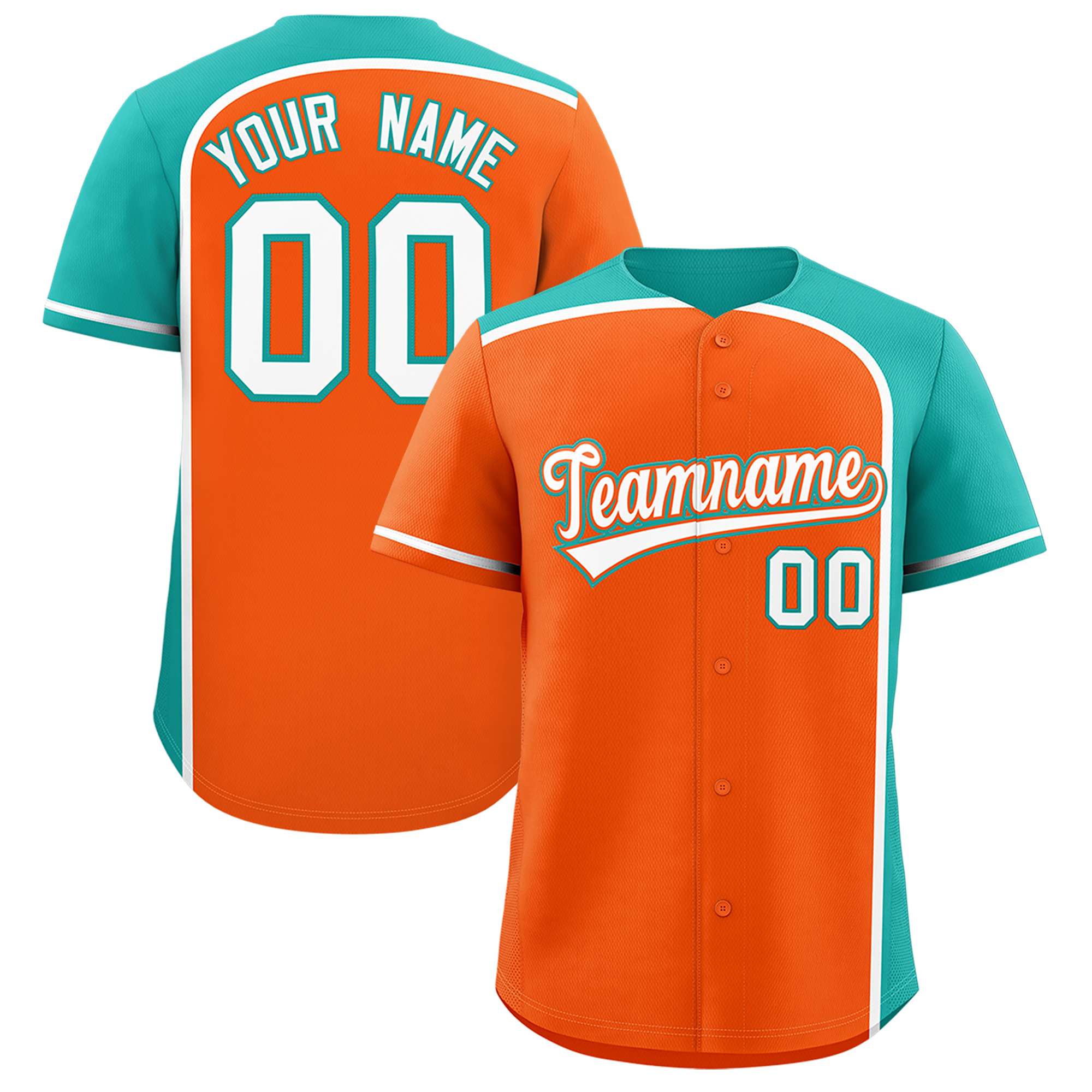 Benutzerdefiniertes, personalisiertes, authentisches Baseball-Trikot mit Farbblock