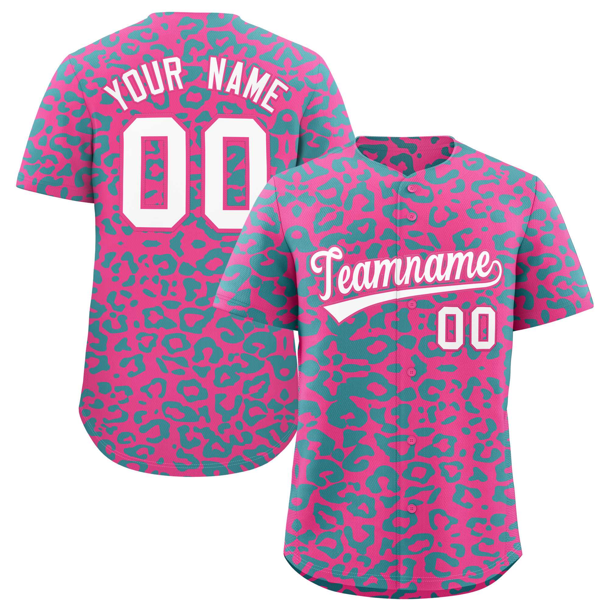 Authentisches Baseball-Trikot mit individuell gestaltetem Leopardenmuster