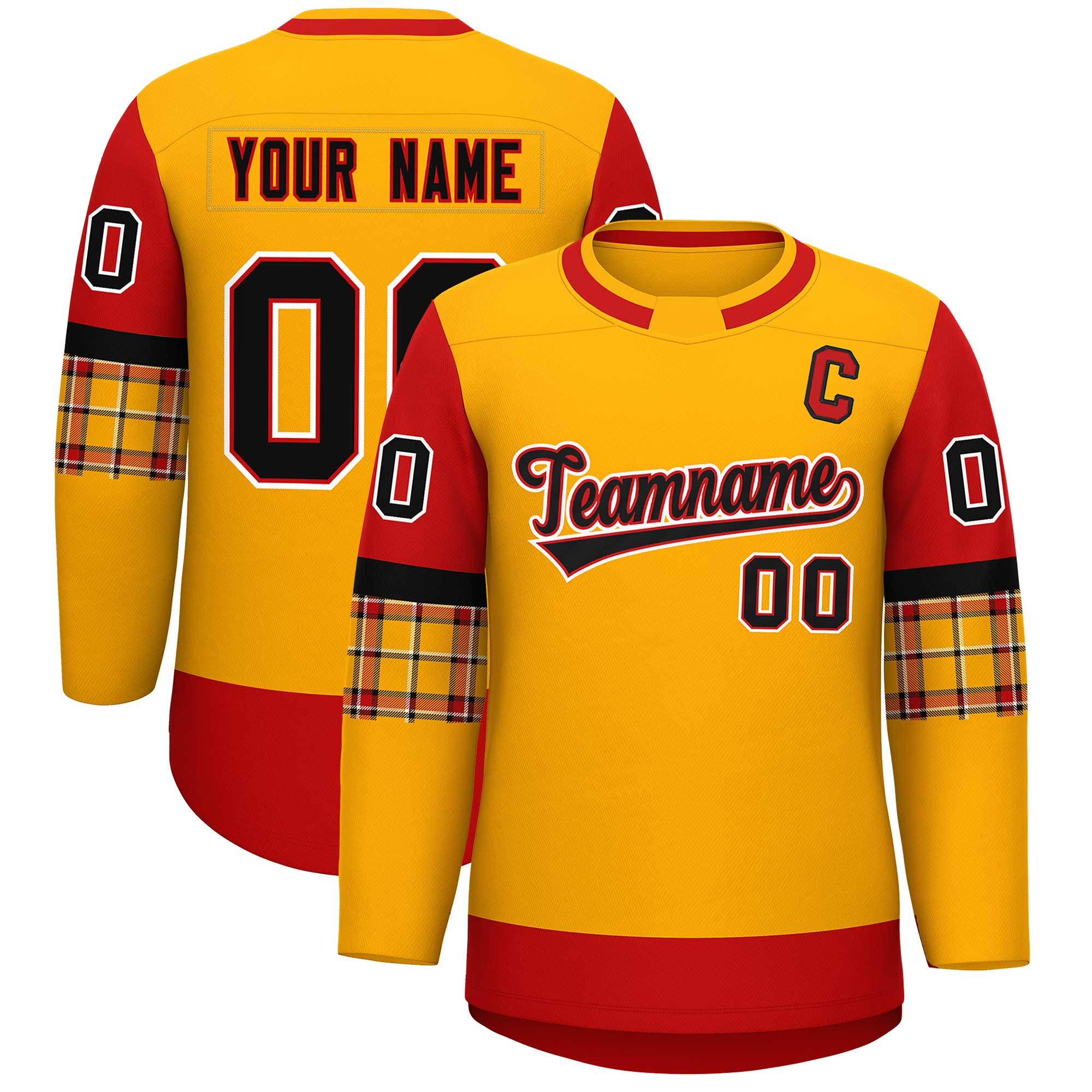 Custom Personalized Raglan Sleeves Round-Neck Hockey Jersey