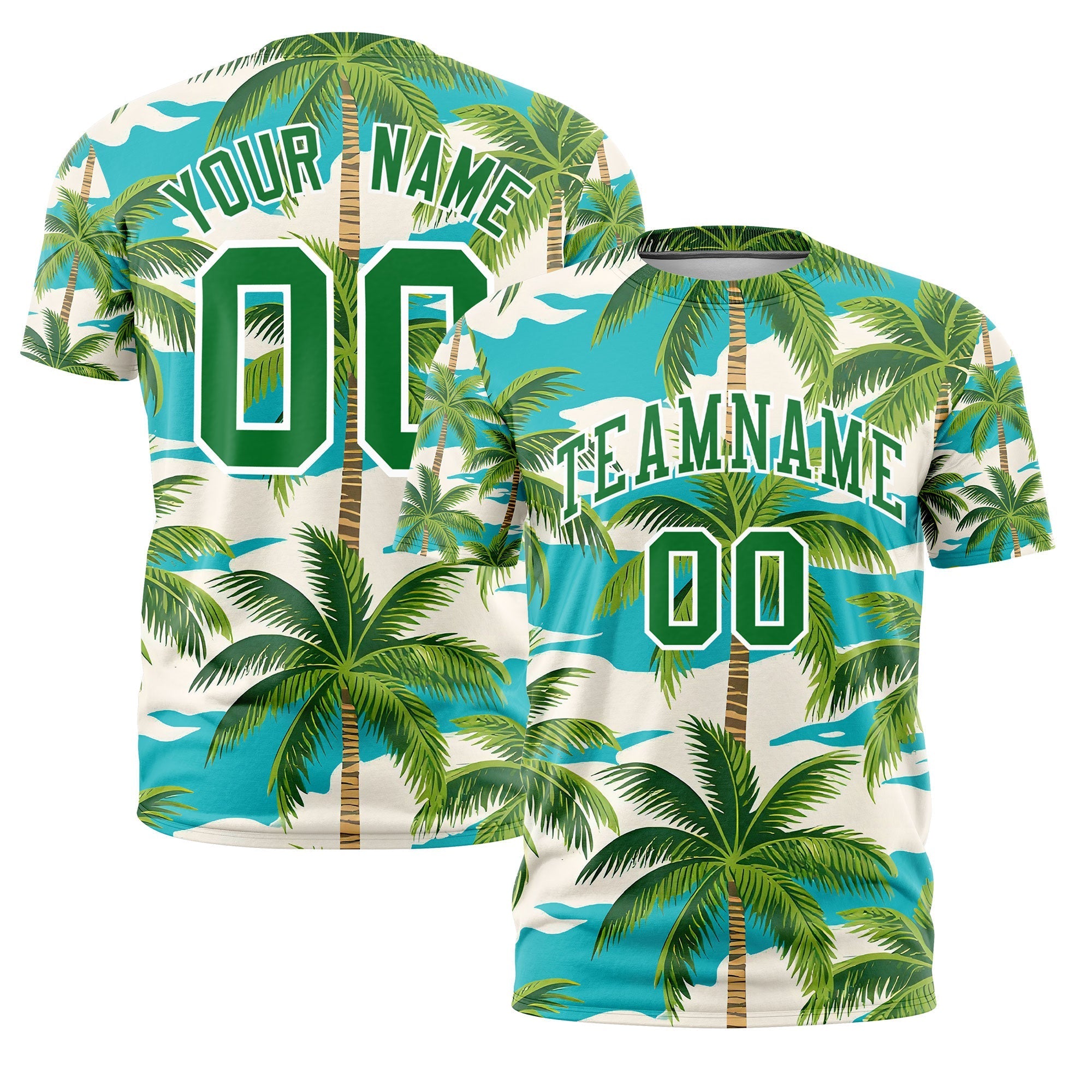 Benutzerdefiniertes T-Shirt im hawaiianischen Stil mit Graffiti-Muster