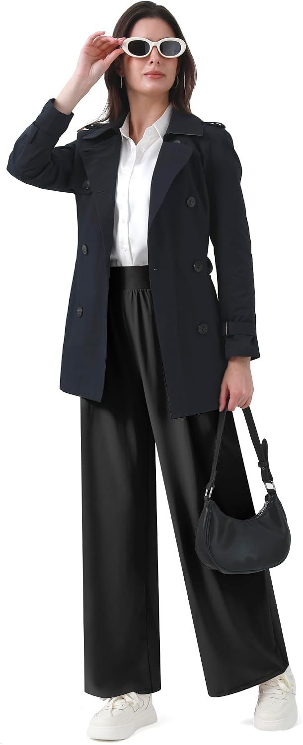 Women's Wide Leg Dress Pants High Waist Pull On