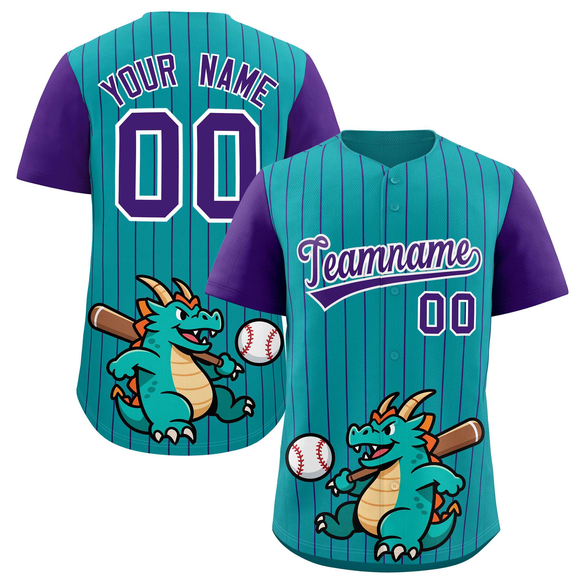 Authentisches Baseball-Trikot mit individuellem Streifen-Tiere-Graffiti-Muster, Raglanärmeln Authentisches Baseball-Trikot mit individuellem Streifen-Tiere-Graffiti-Muster, Raglanärmeln