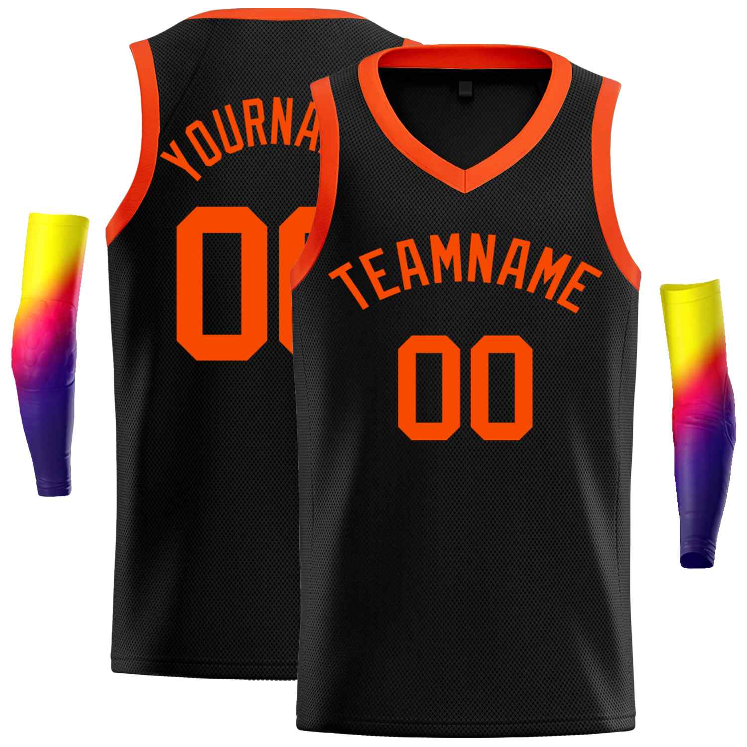 Benutzerdefiniertes Orange-Classic Tops Herren-Freizeit-Basketballtrikot