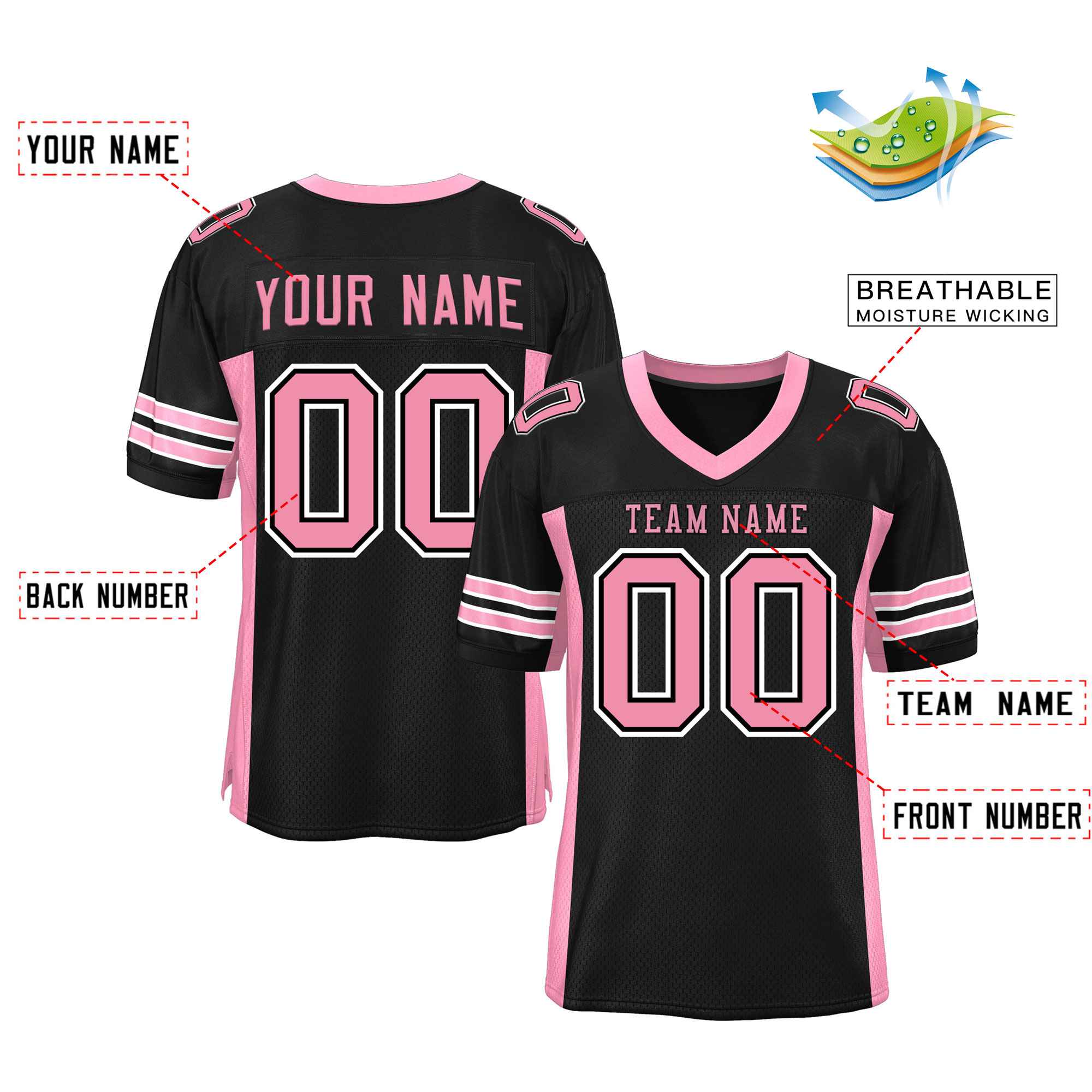Authentisches Mesh-Fußballtrikot mit individuellem Einsatz und Farbdesign