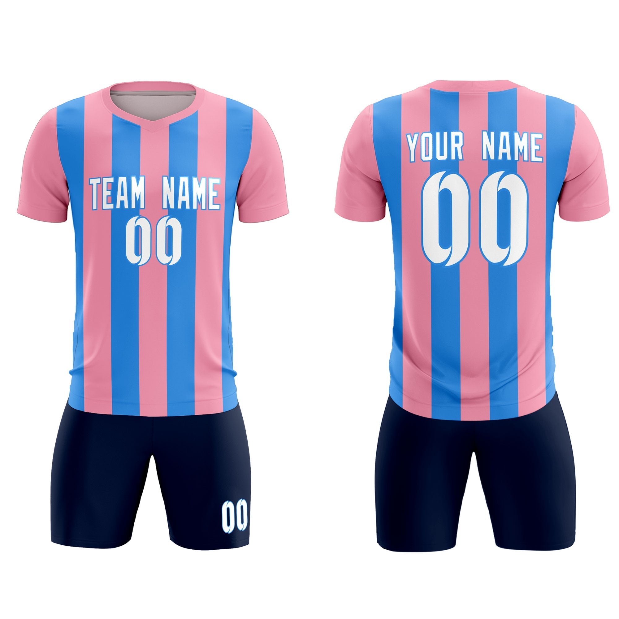 Benutzerdefinierte vertikale Streifen Casual Outdoor-Fußball-Sets-Trikot Benutzerdefinierte vertikale Streifen Casual Outdoor-Fußball-Sets-Trikot