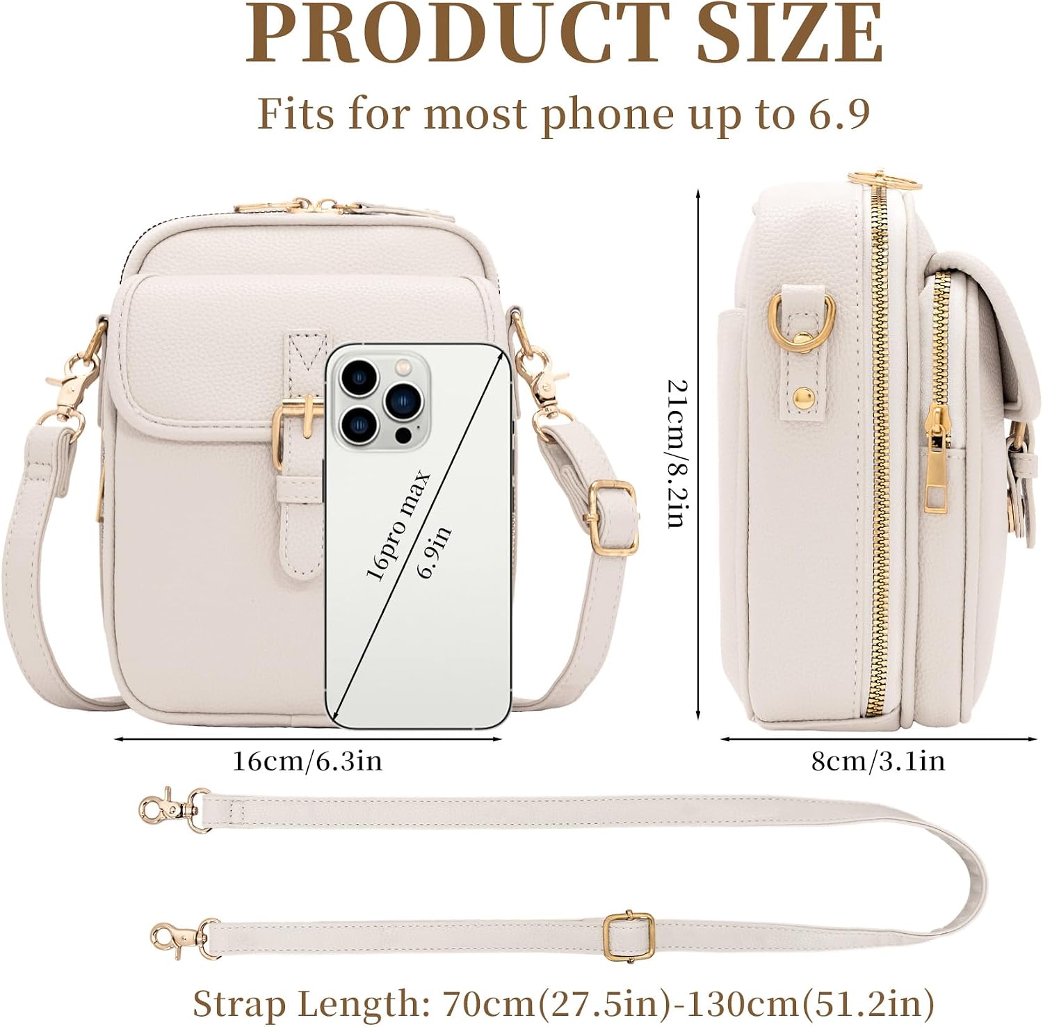 Women's Pebbled PU Leather Crossbody Phone Bag Women's Pebbled PU Leather Crossbody Phone Bag