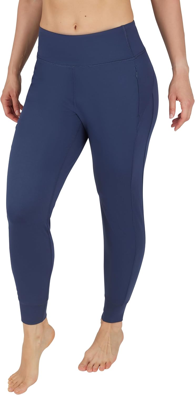 Women's High Waisted Joggers with Zipper Pockets Navy
