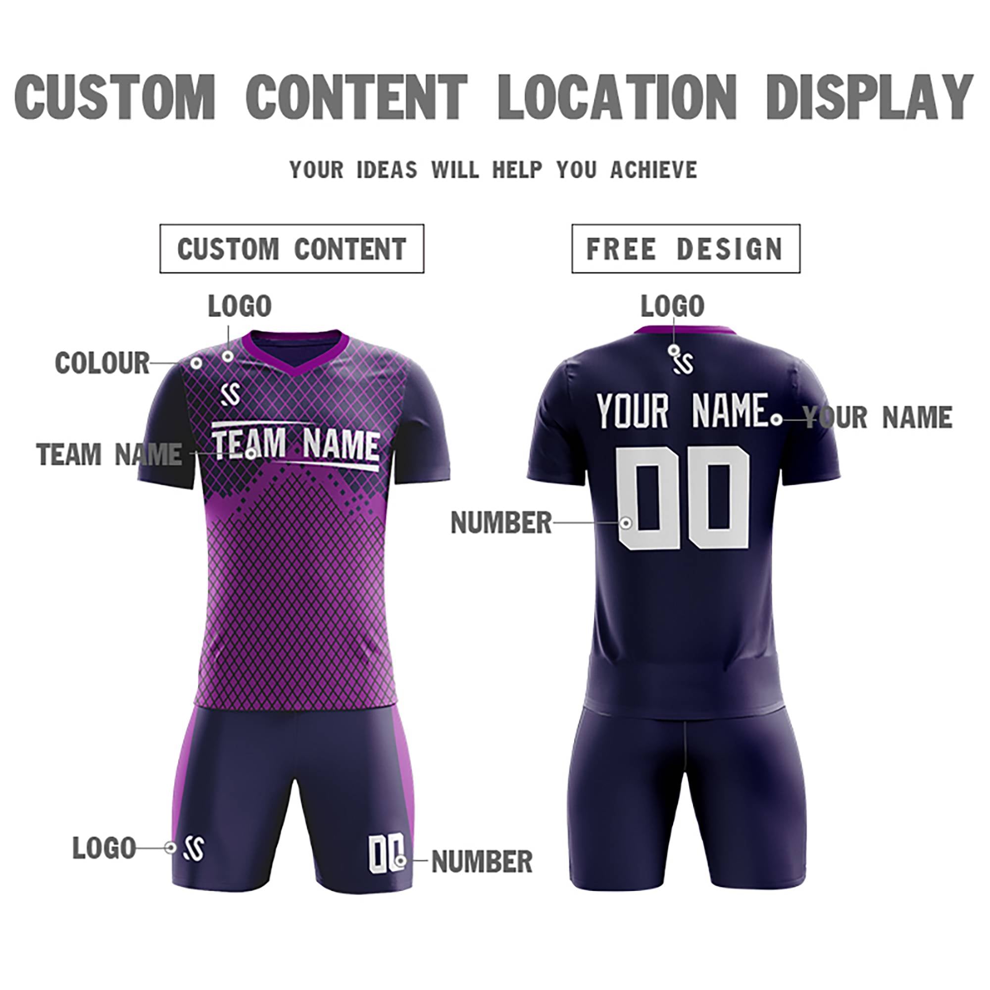 Benutzerdefinierter Druck Outdoor-Trainingsanzug Fußball-Sets Jersey Benutzerdefinierter Druck Outdoor-Trainingsanzug Fußball-Sets Jersey