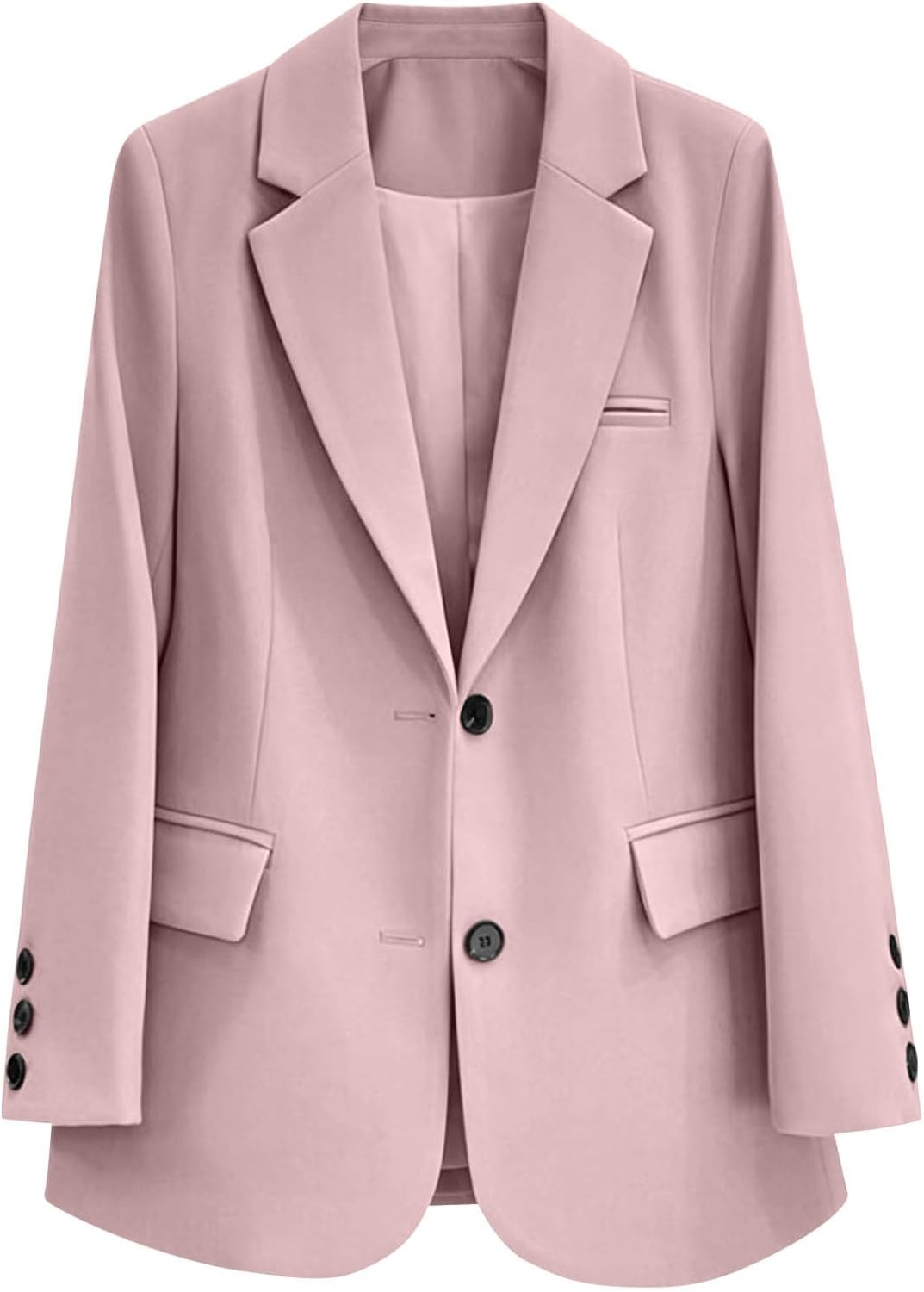 Women's Single-Breasted Blazers Business Casual Suit Jackets Womens and Long Sleeve Button Down Blazer with Pockets Notch Lapel Work Office Jacket