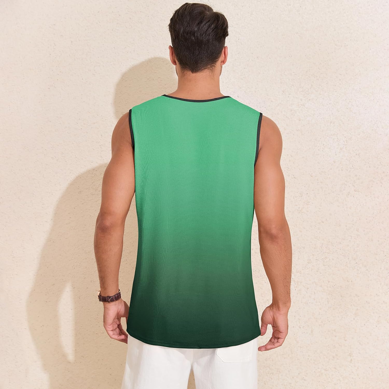 Men's Ombre Muscle Tank Top Green Black Men's Ombre Muscle Tank Top Green Black