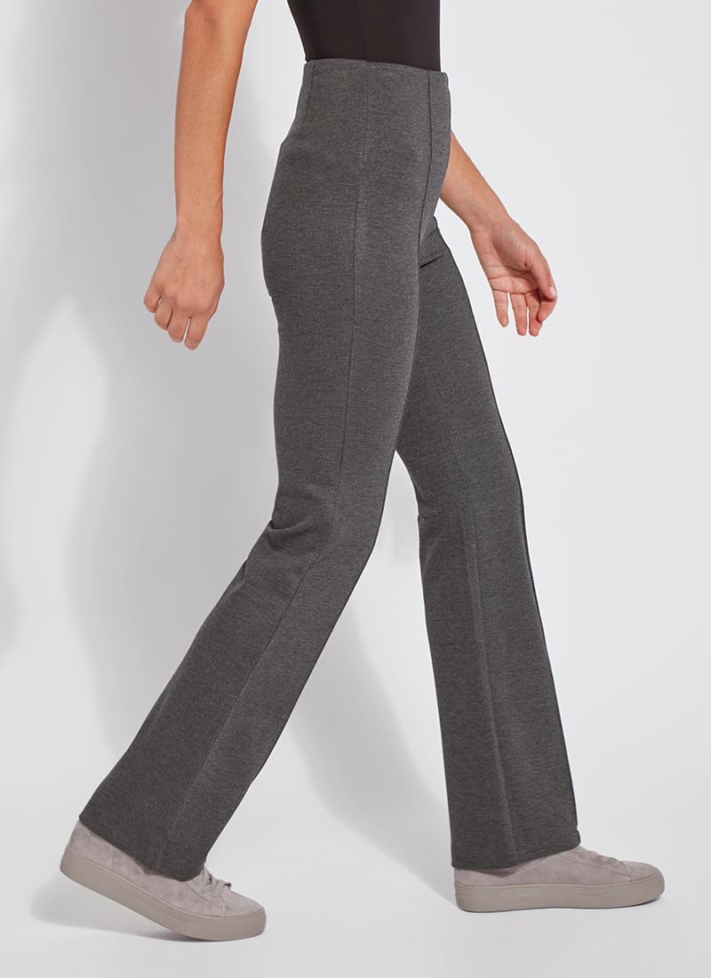 Women's High Waist Ponte Flare Pants (Grey) Women's High Waist Ponte Flare Pants (Grey)