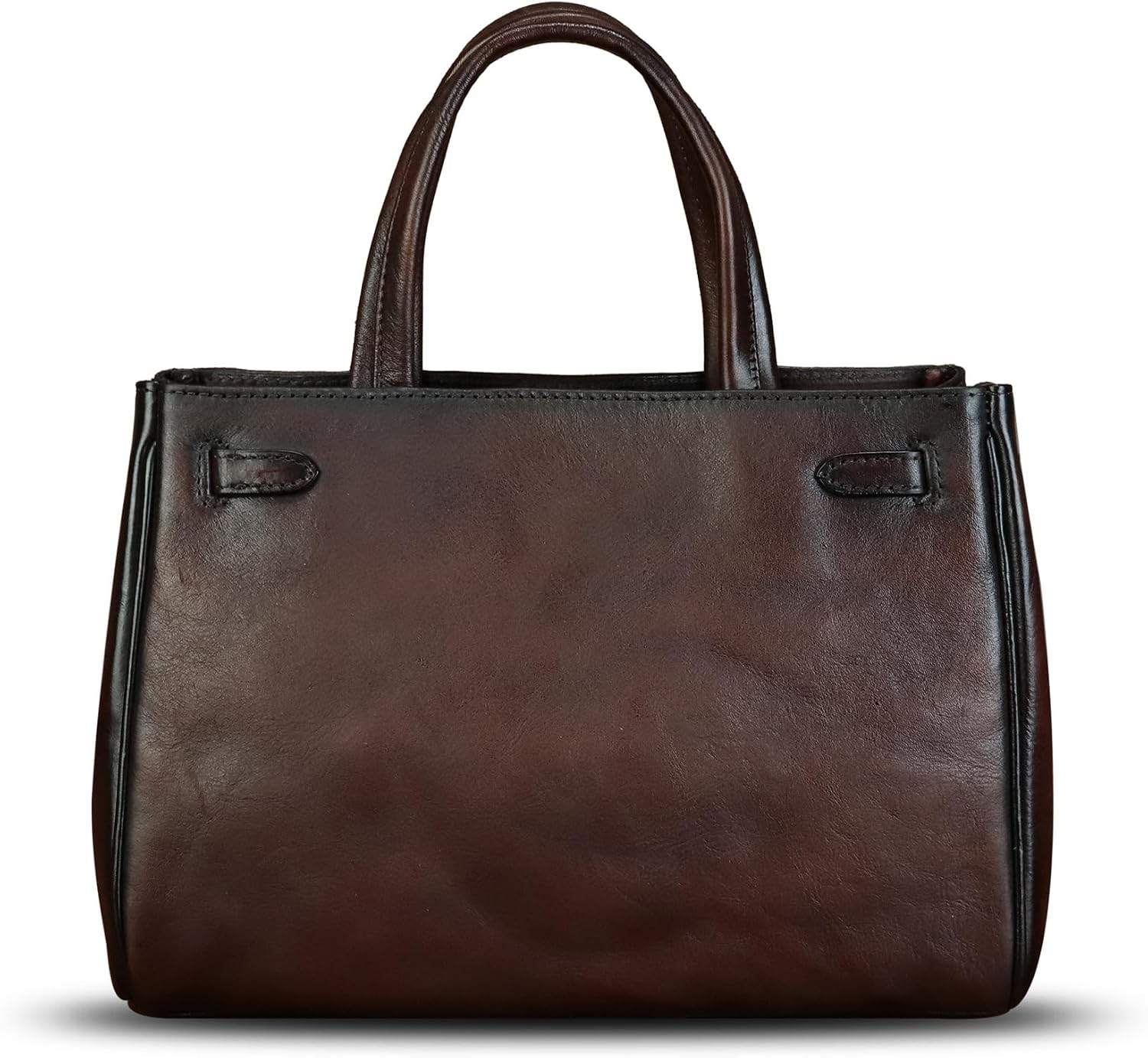 Women's Vintage Genuine Leather Top Handle Satchel Brown Women's Vintage Genuine Leather Top Handle Satchel Brown