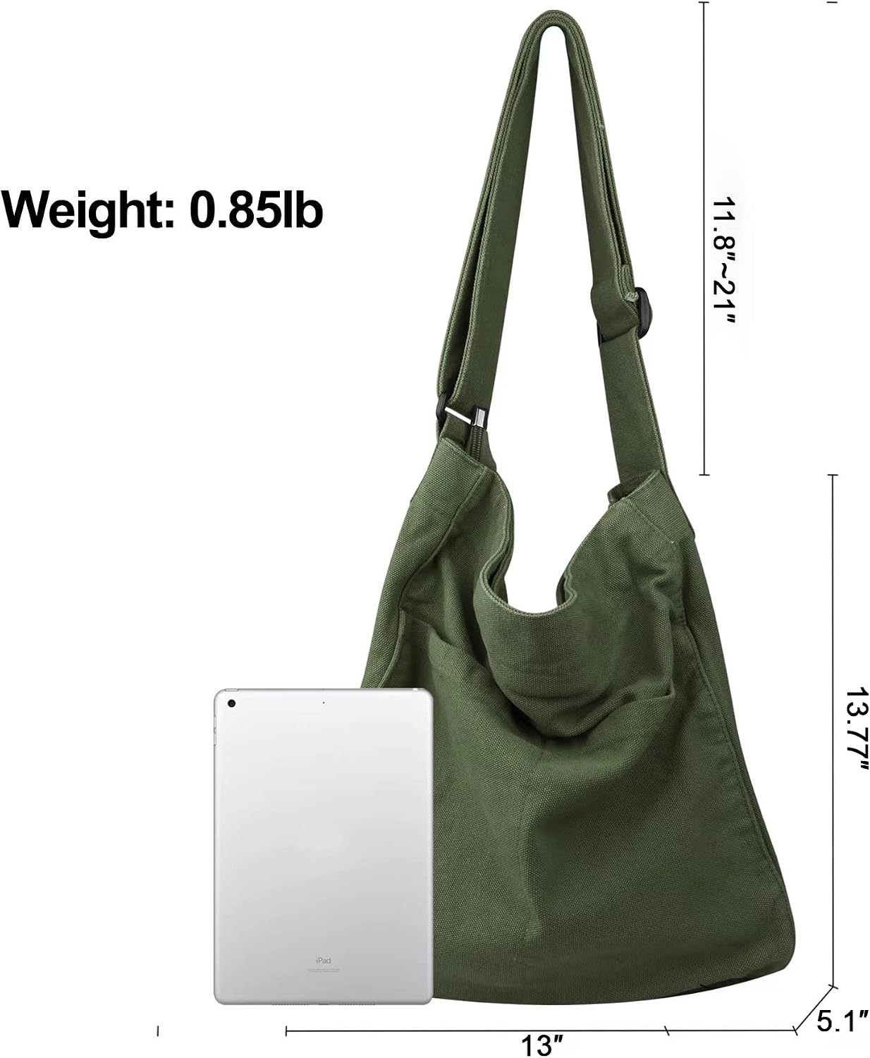 Women's Large Canvas Hobo Tote Bag Black Women's Large Canvas Hobo Tote Bag Black