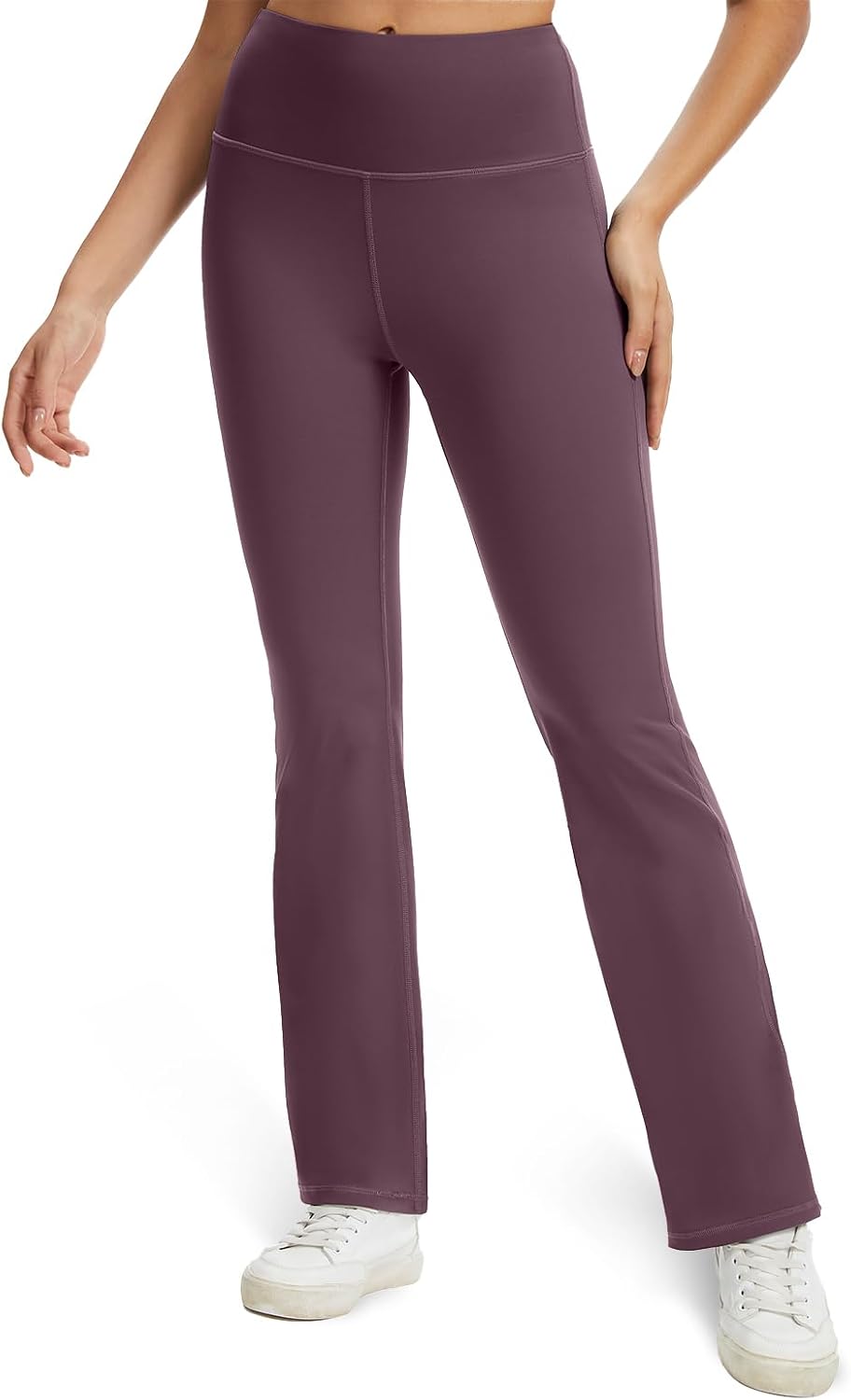 Women's High Waisted Bootcut Yoga Pants Flare Mauve