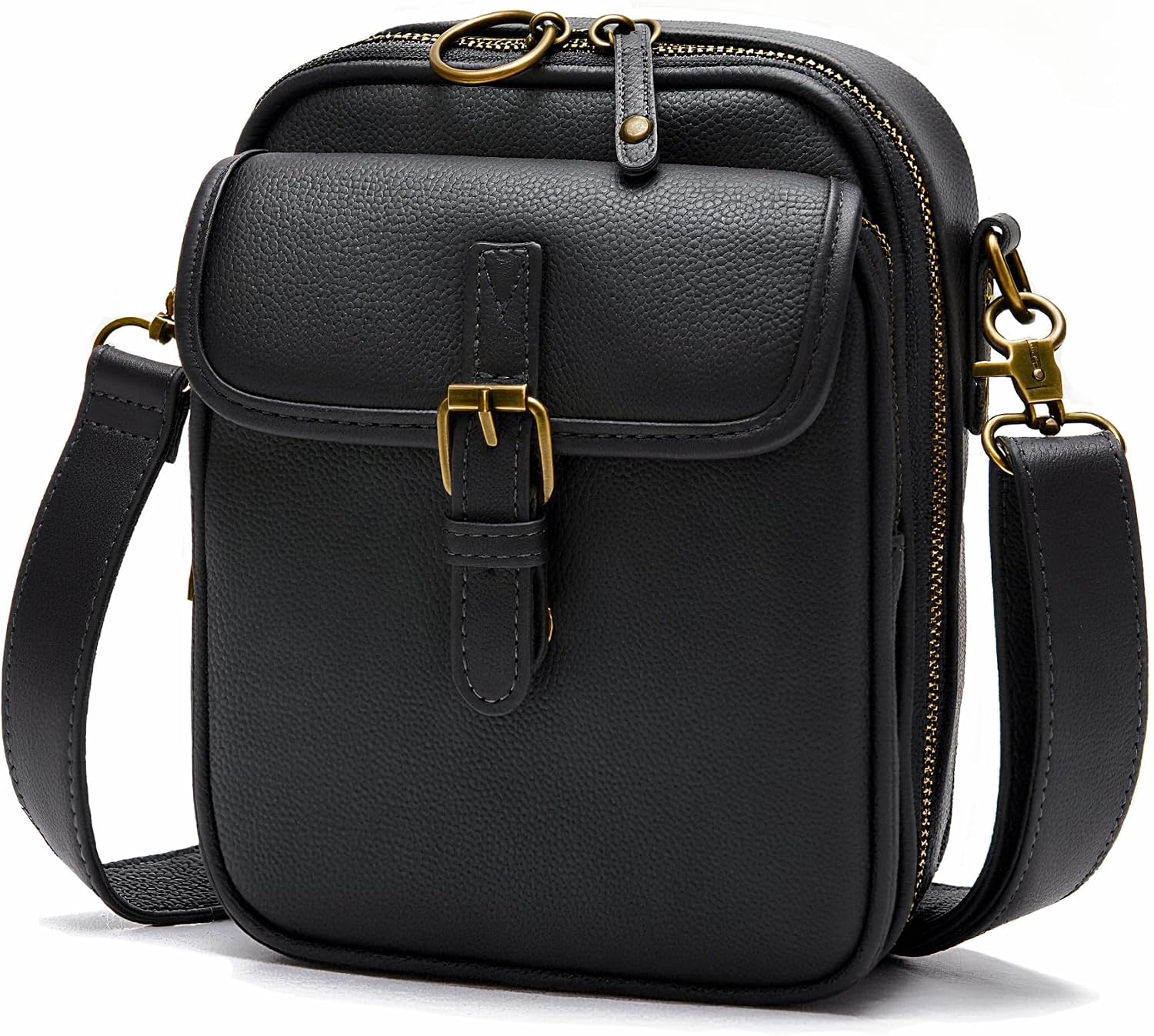 Women's Vegan Leather Small Crossbody Bag with Card Slots