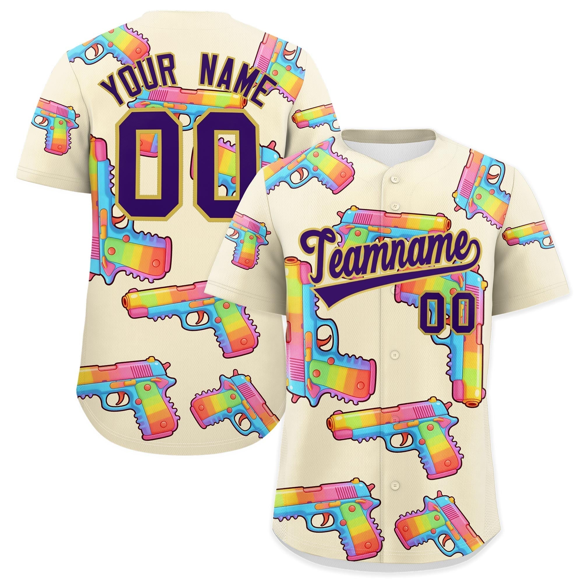 Individuelles, mit Zucker überzogenes, leichtes Baseball-Trikot mit Feuerkraft-Graffiti-Muster