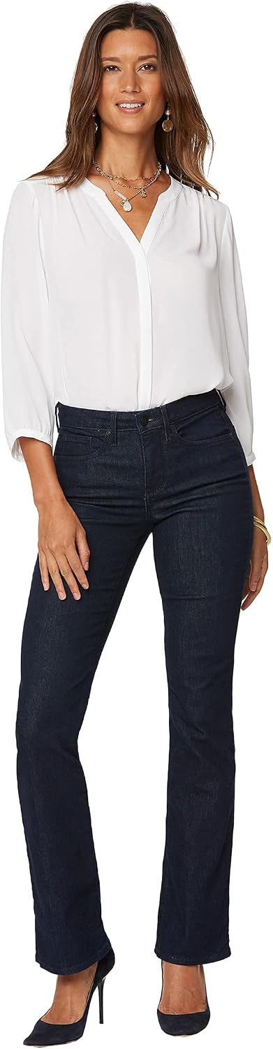 Women's Petite Bootcut Jeans Dark Wash High Rise