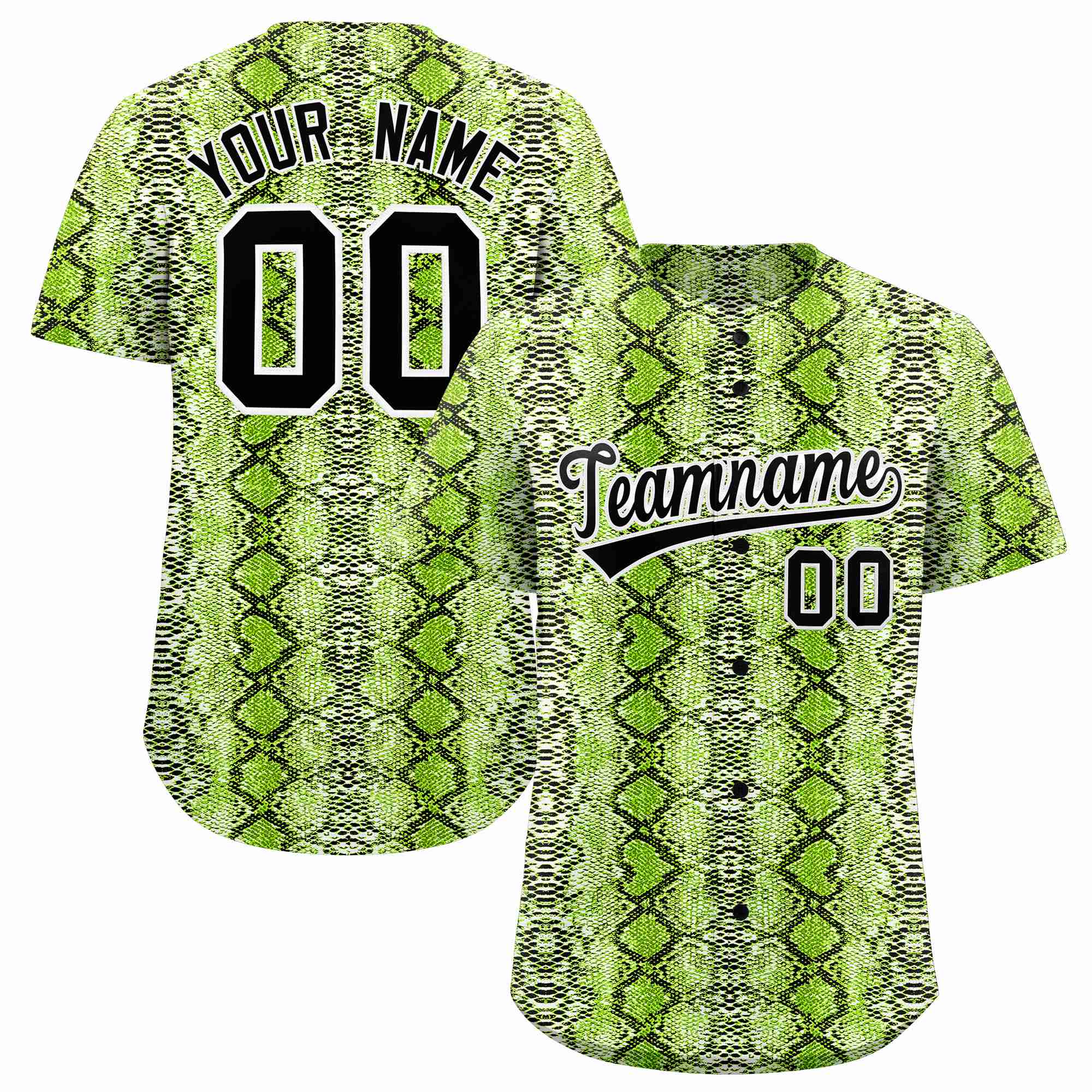 Benutzerdefiniertes authentisches Baseball-Trikot mit mehrfarbigem Schlangenledermuster