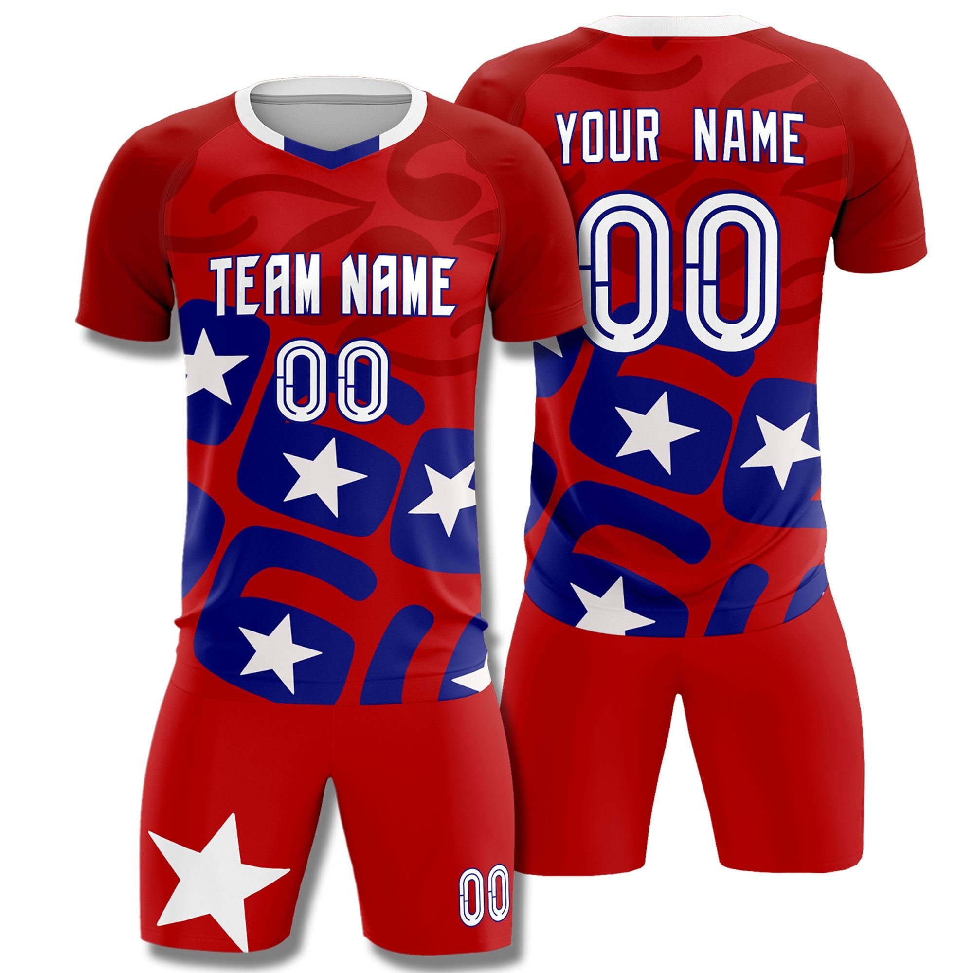 Benutzerdefiniertes, von der Weltmeisterschaft inspiriertes, atmungsaktives Fußballtrikot mit Graffiti-Muster, das von America Star inspiriert wurde