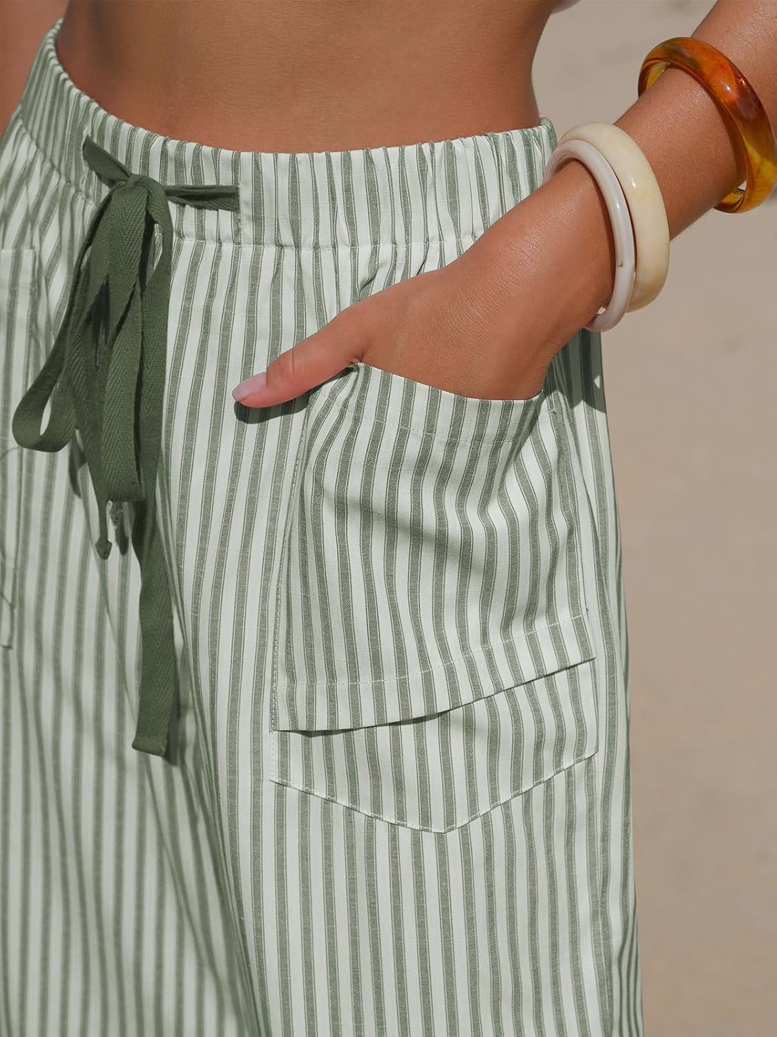 Womens Faux Linen Striped Barrel Capri Pants Drawstring Trousers Wide Leg Elastic Waist Deep Pockets Lightweight Beach Vacation Outfits Lounge Summer Womens Faux Linen Striped Barrel Capri Pants Drawstring Trousers Wide Leg Elastic Waist Deep Pockets Lightweight Beach Vacation Outfits Lounge Summer