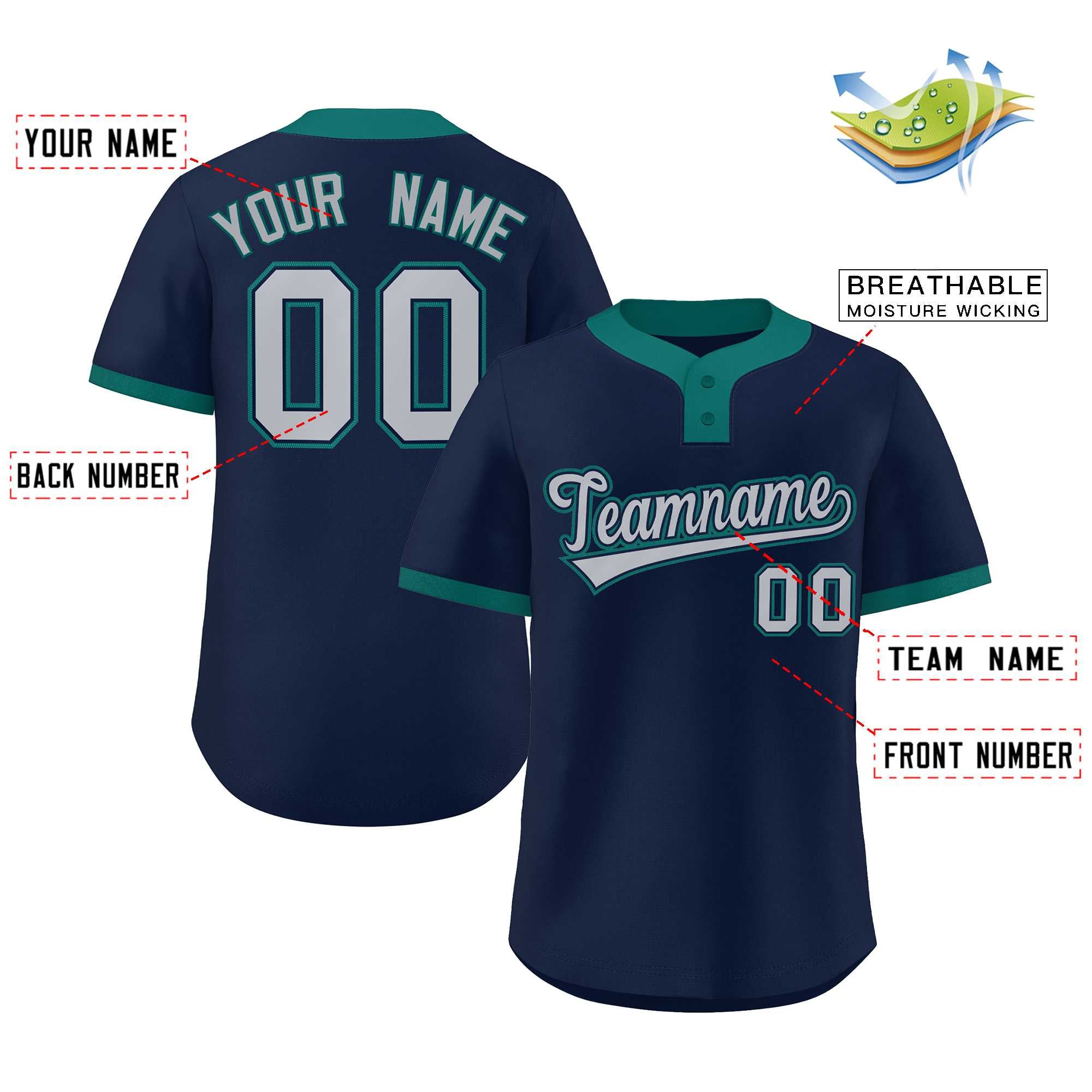 Custom Classic Style Authentic Two-Button Softball Jersey