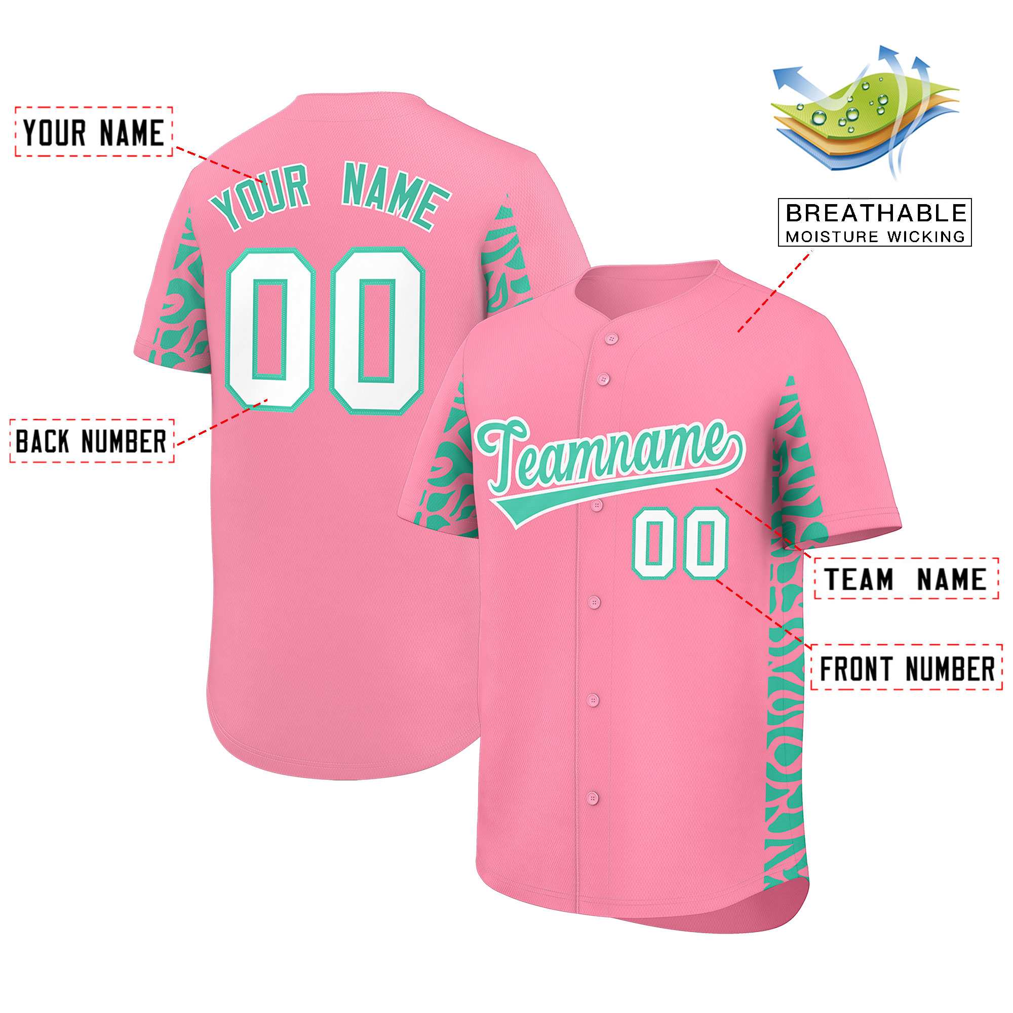 Benutzerdefiniertes, leuchtend grünes, personalisiertes Leoparden-Graffiti-Muster auf der Seite, authentisches Baseball-Trikot Benutzerdefiniertes, leuchtend grünes, personalisiertes Leoparden-Graffiti-Muster auf der Seite, authentisches Baseball-Trikot