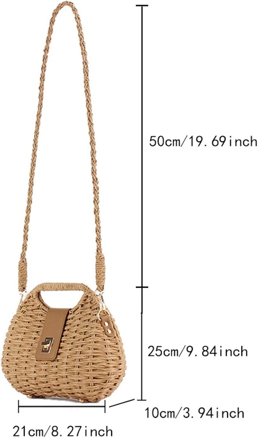 Women's Straw Woven Tote Bag Beige