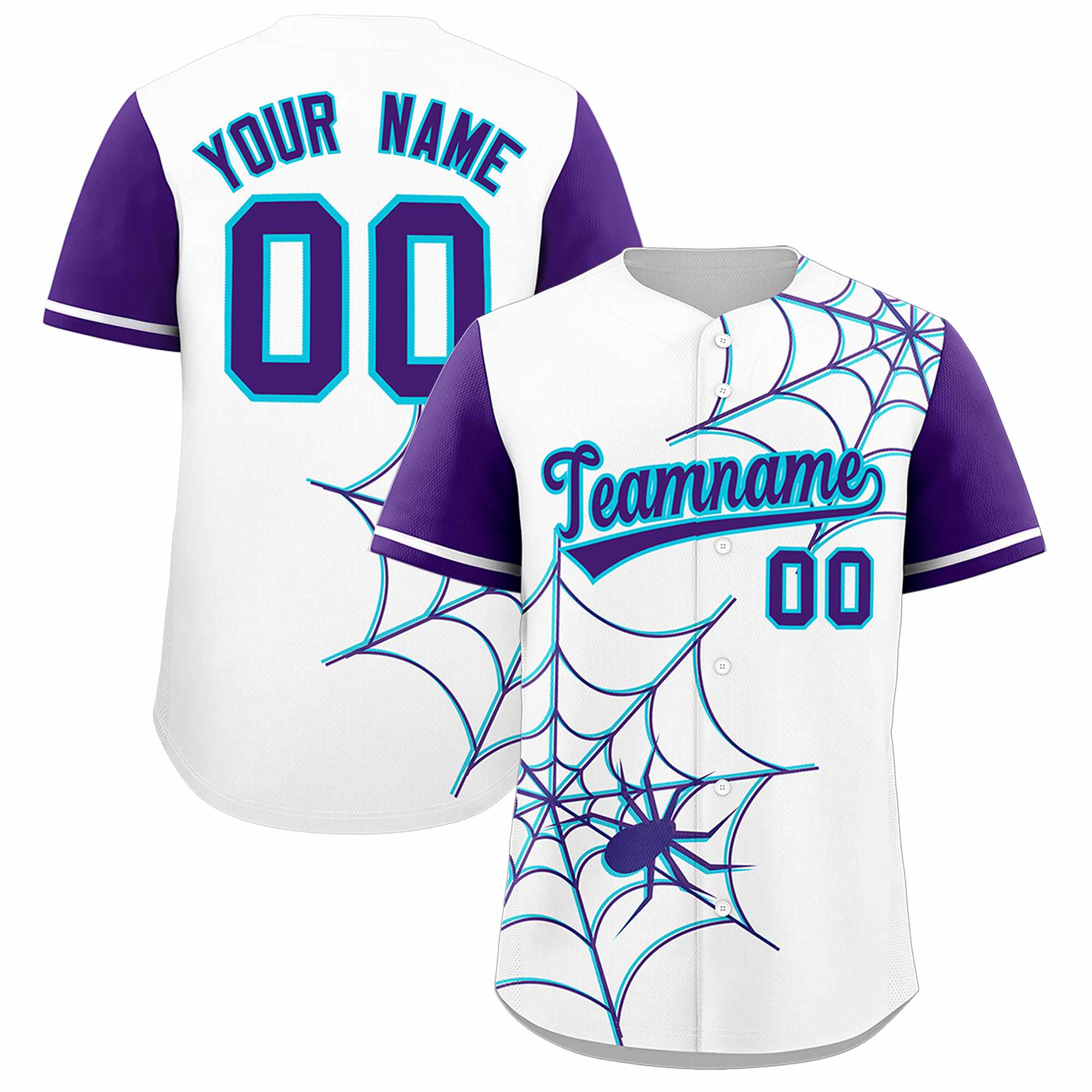 Benutzerdefiniertes Spinnennetz-Muster, Raglanärmel, authentisches Baseball-Trikot