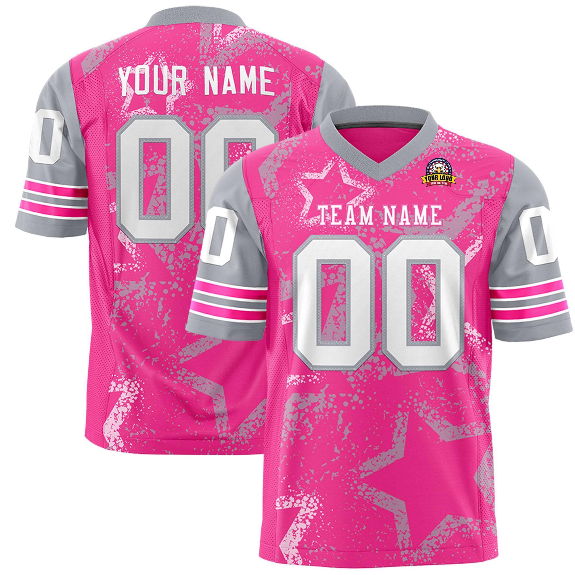 Benutzerdefiniertes puderblau-weißes personalisiertes Sternmuster-Design, authentisches Fußballtrikot
