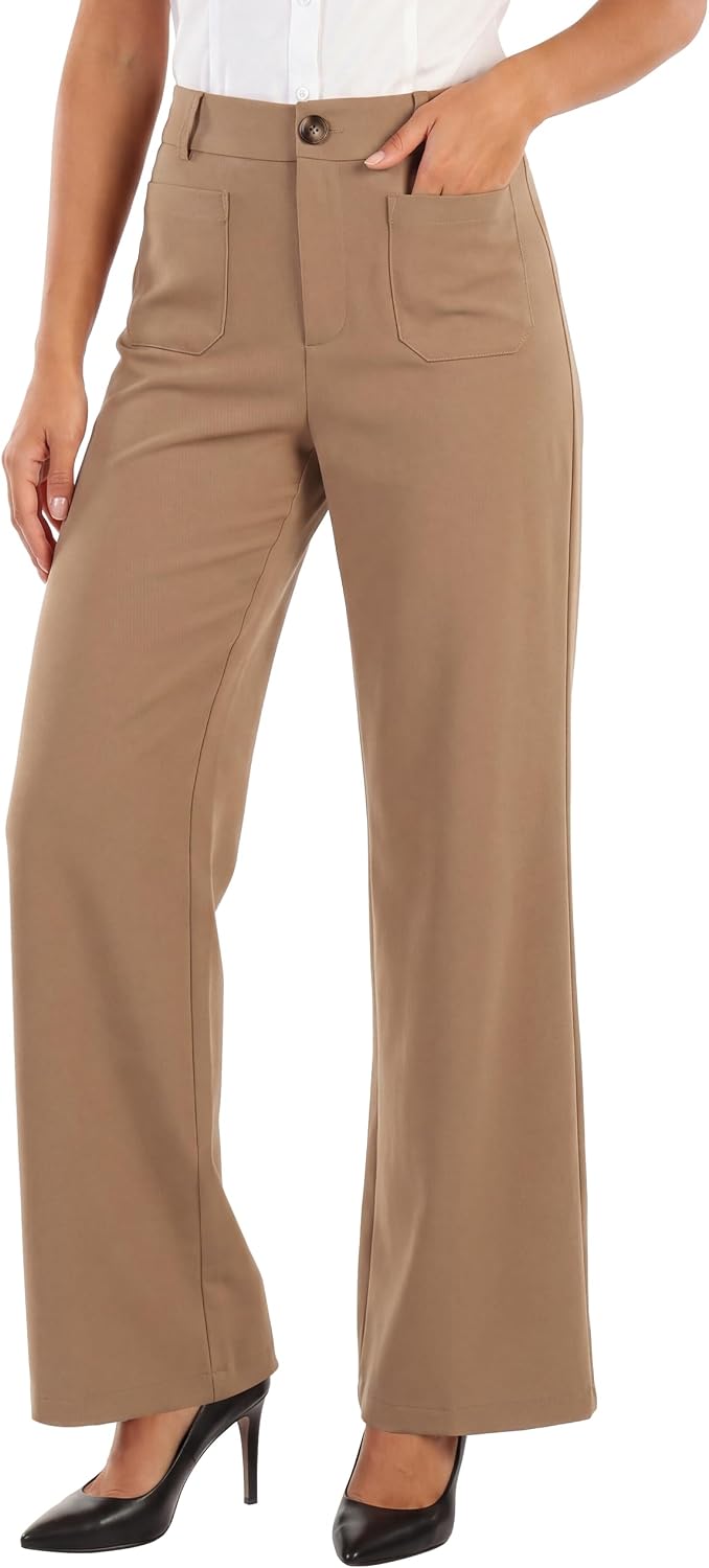 Womens Dress Pants High Waisted Business Casual Outfits Office Work Trousers with Pockets