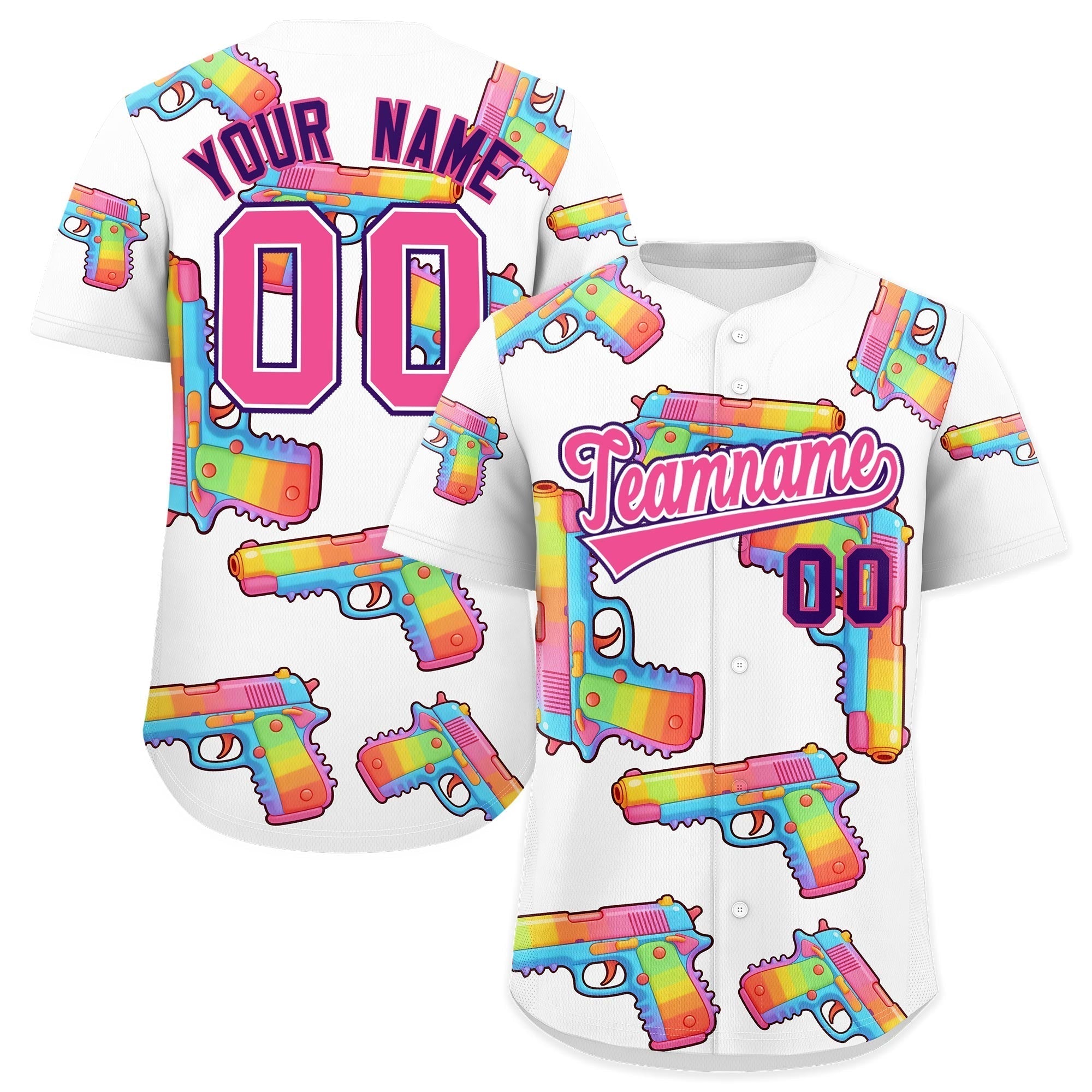 Individuelles, mit Zucker überzogenes, leichtes Baseball-Trikot mit Feuerkraft-Graffiti-Muster
