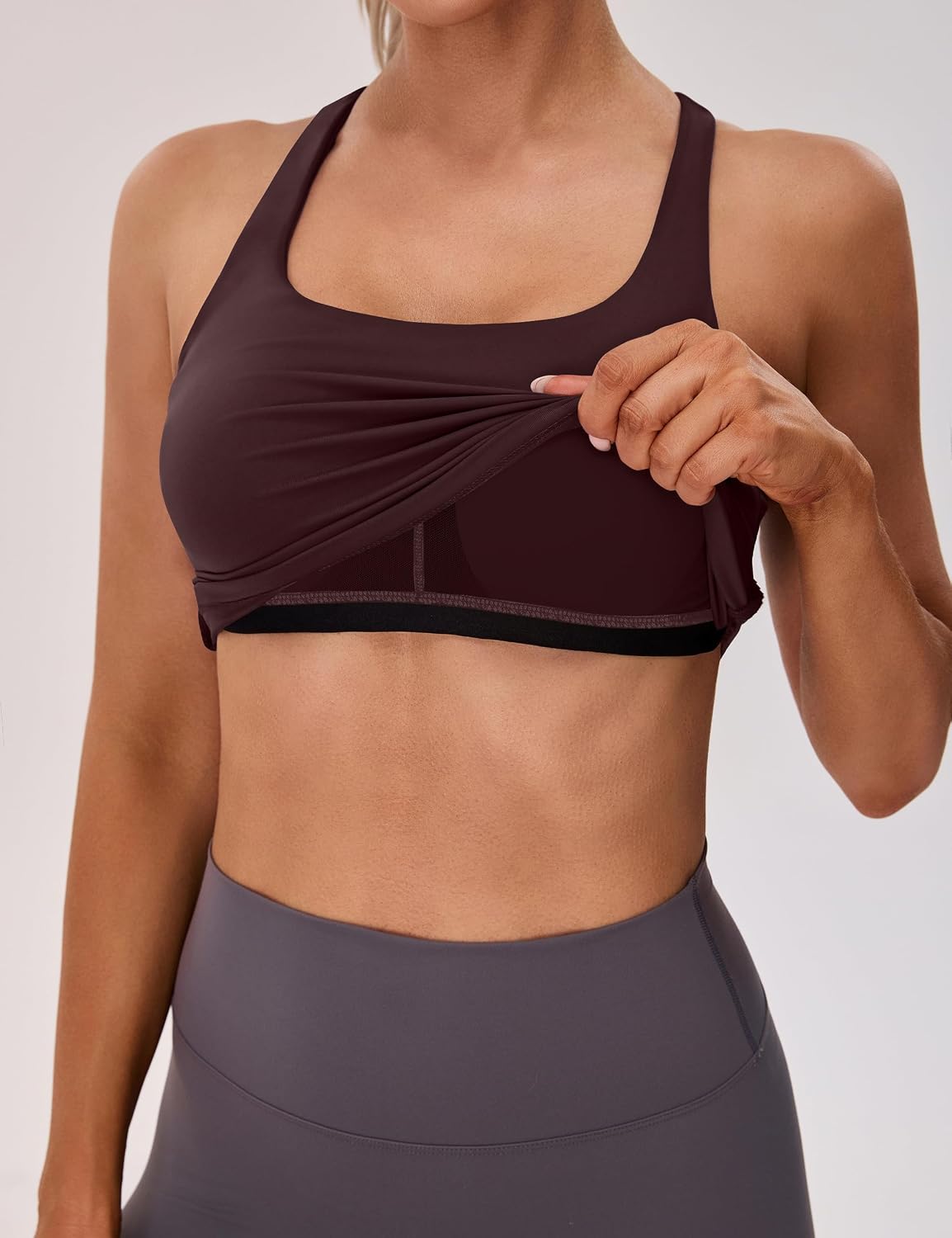 Women's Wrap Ruched Crop Tank with Built in Bra Women's Wrap Ruched Crop Tank with Built in Bra
